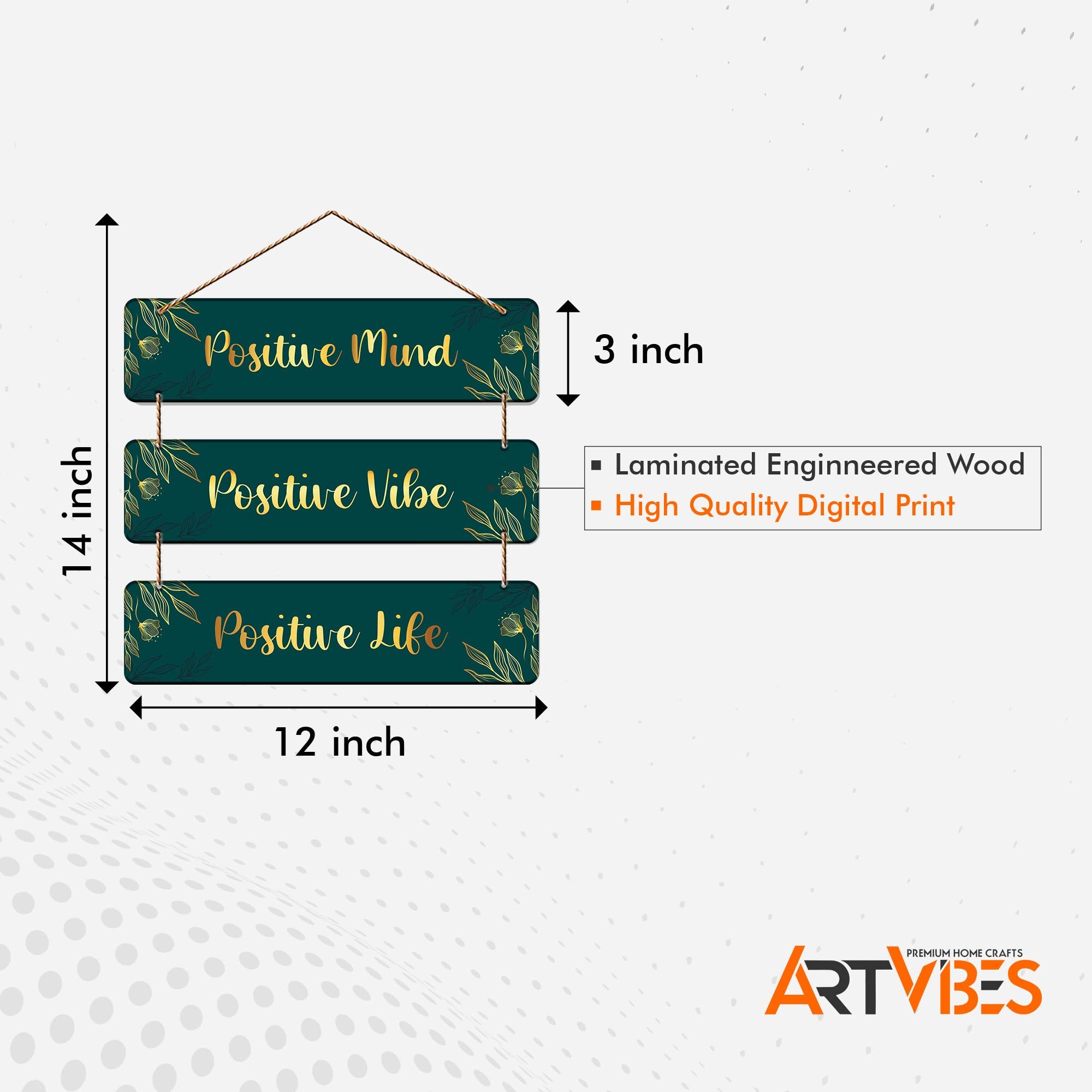 Artvibes Designer Wooden Hanging for Home Decor | Office | Living Room |Bedroom | Gifts | Positive Quotes Decorative Items | Hou