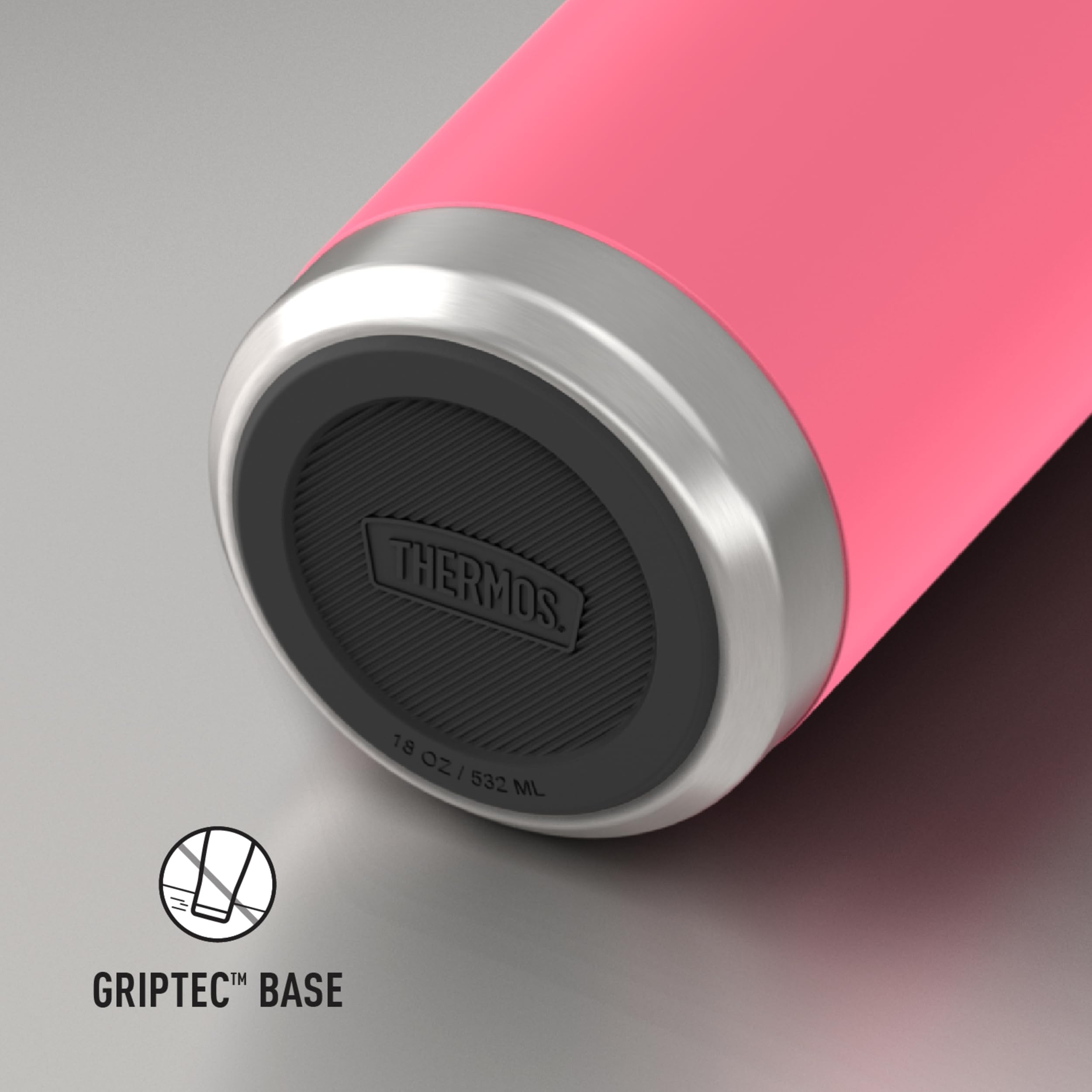 Thermos Icon Series Insulated Water Bottle With Straw Lid - 18 Ounce, Hot Pink - Stainless Steel Vacuum Insulated Water Bottle W
