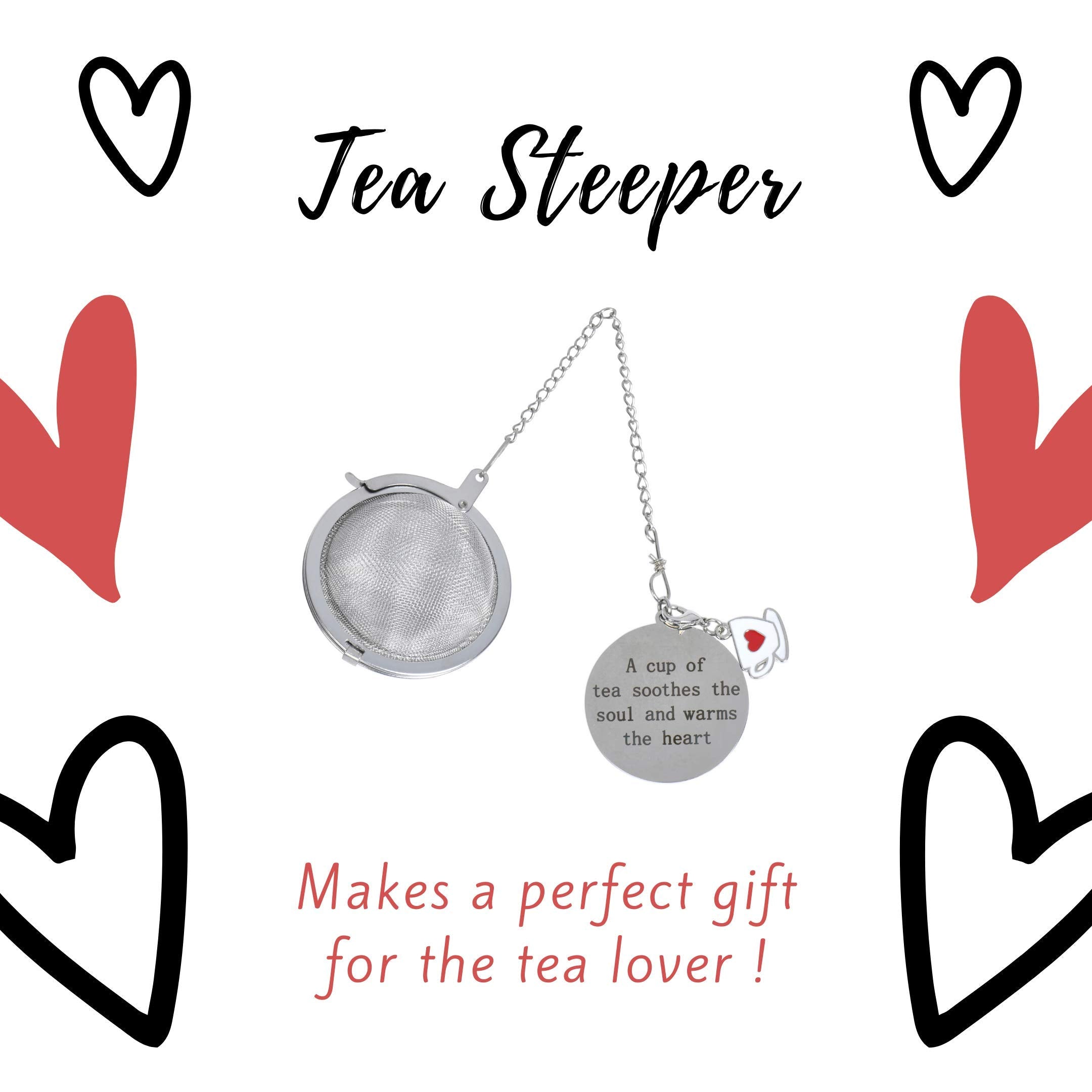 Harmony N More Stainless Steel Tea Infuser Tea Strainer Tea Ball With Cup Charm For Loose Leaf Tea
