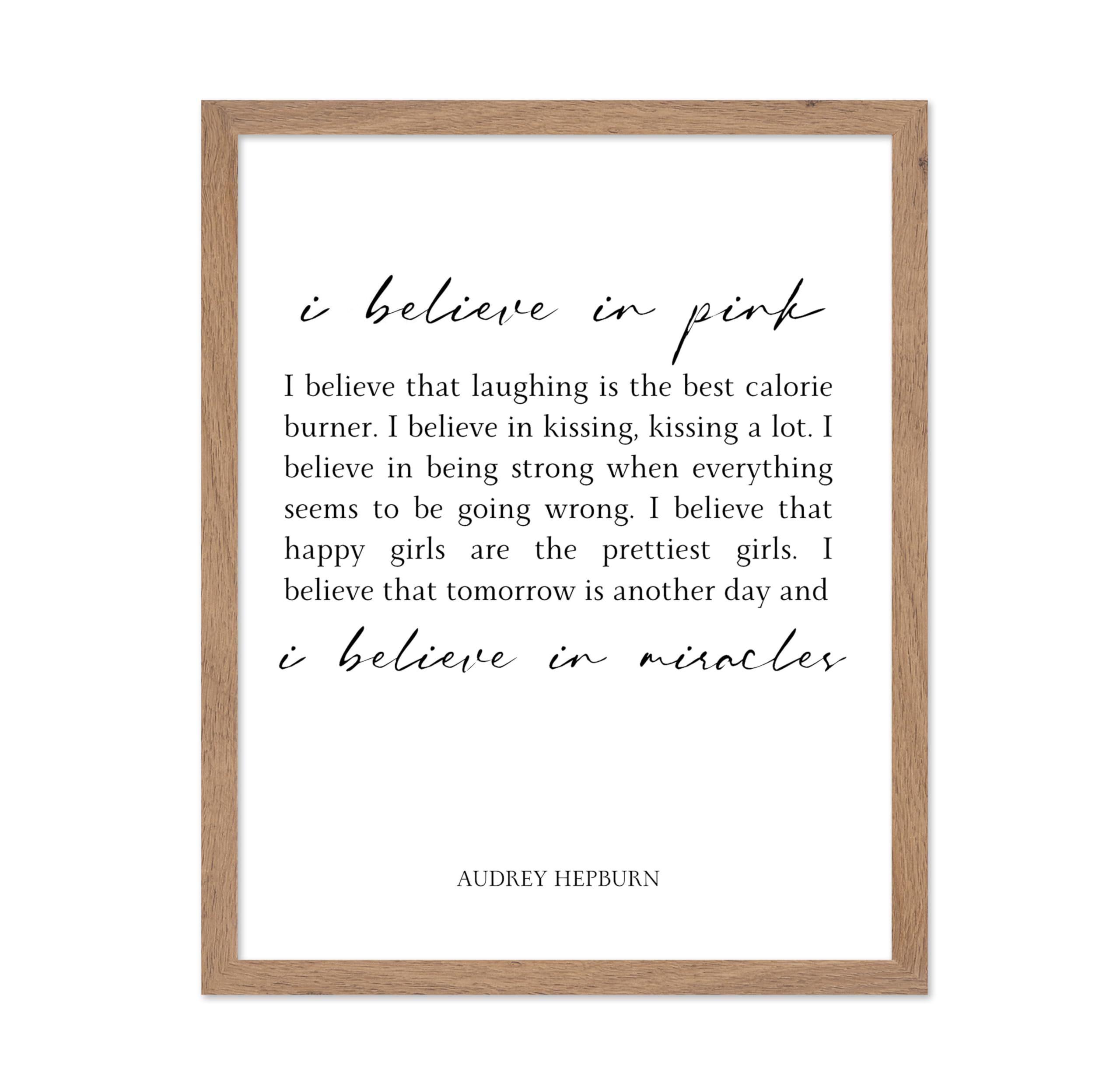 Poster Master Motivational Poster - Retro Inspirational Print - I Believe In Pink, I Believe In Miracles, Woman Empowerment - Gi