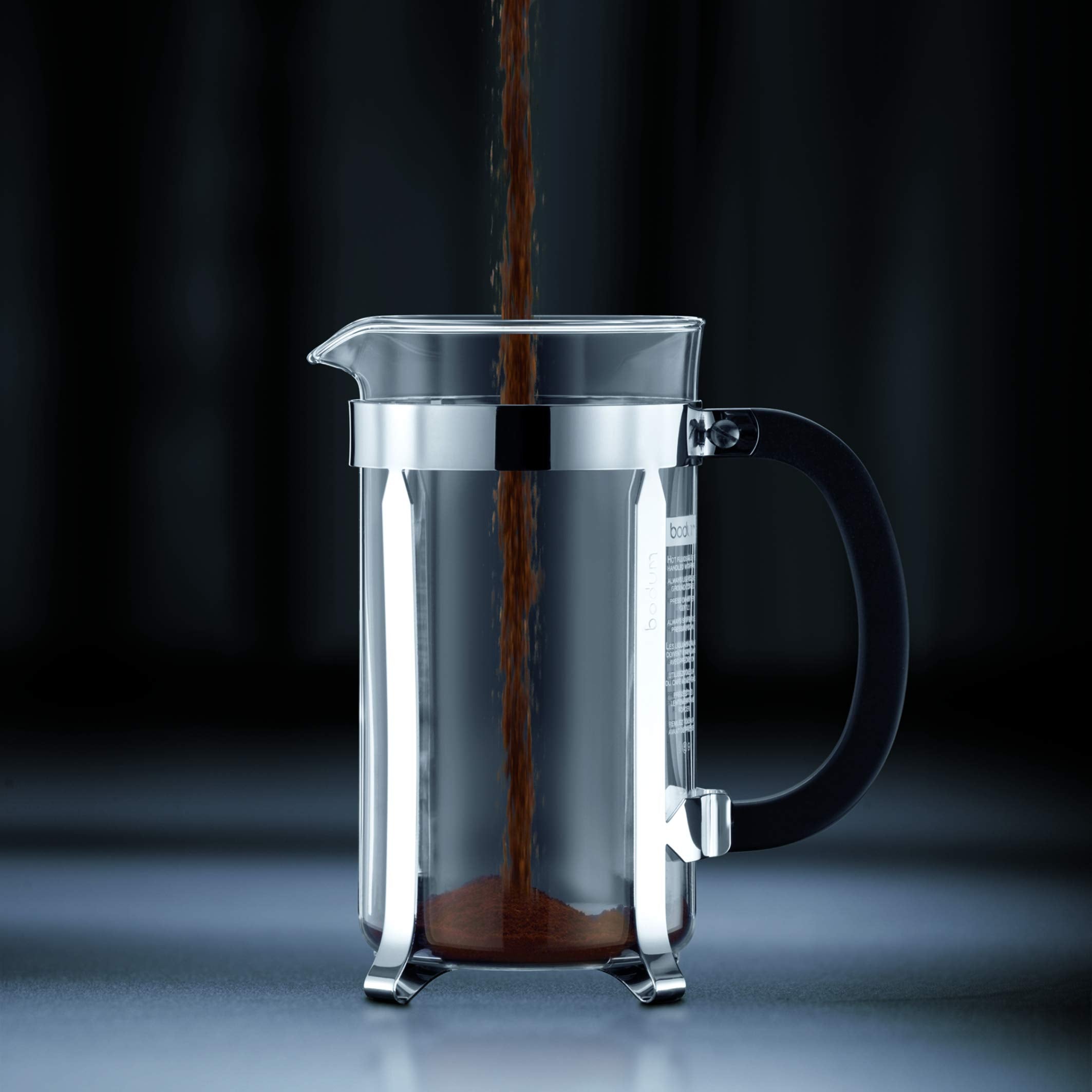 Bodum 34Oz Chambord French Press Coffee Maker, High-Heat Borosilicate Glass, Brushed Stainless Steel - Made In Portugal