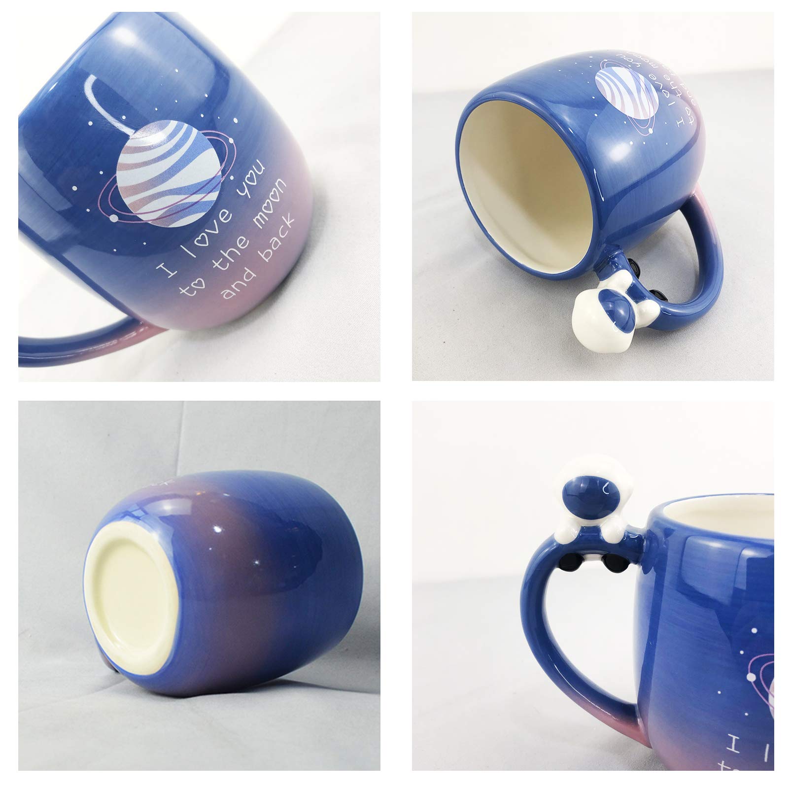 Lavezee I Love You to the Moon and Back Ceramic Mug with Handle, 16 Ounce Large Coffee Tea Cup Mugs Gift