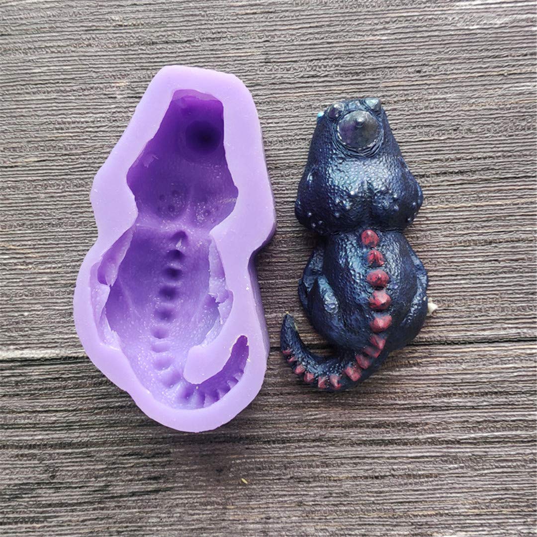 Rhinoceros Lguana Monster Silicone Molds,Halloween Animal Fondant Chocolate Cake Decor Sugarcrafts Baking Tools Resin Mold