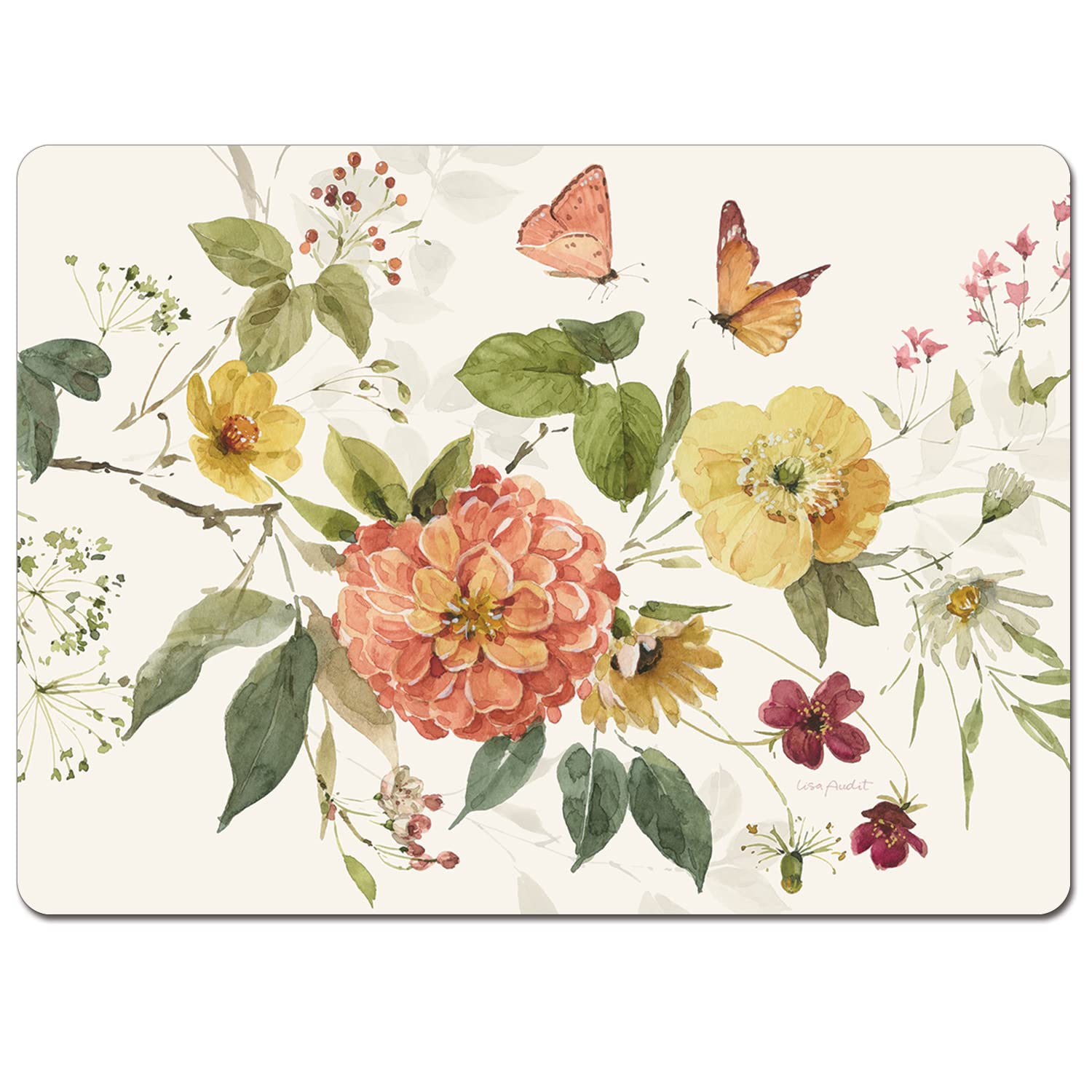 Cala Home Blessed By Nature Premium Decorative Hardboard Cork Back Tabletop Placemats 4 Pack Manufactured In The Usa Heat Tolera