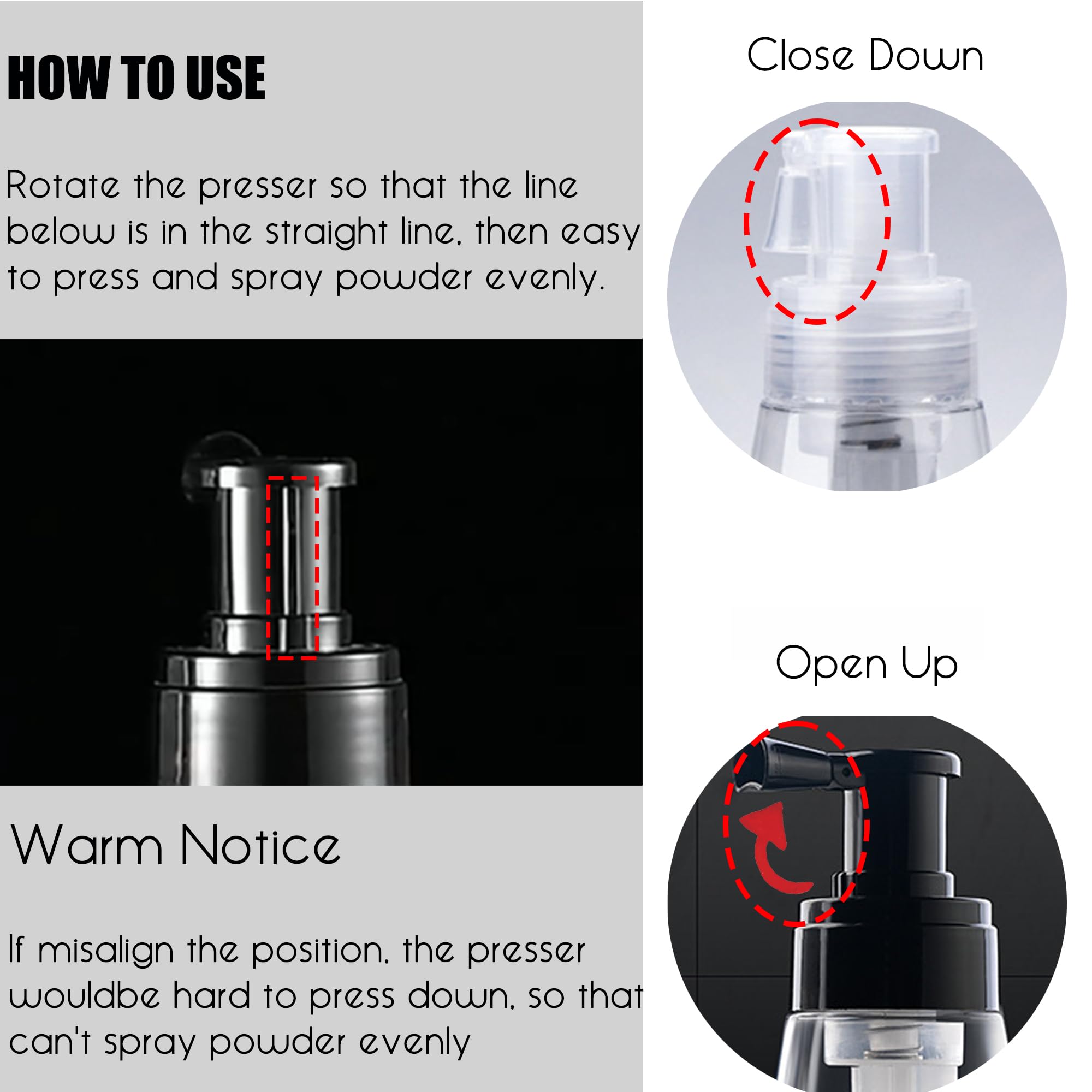 Ccbeauty Powder Spray Bottle, Barber Spray Bottle For Hair, Empty Portable Travel Cosmetics Container, Hair Fiber Applicator, Re