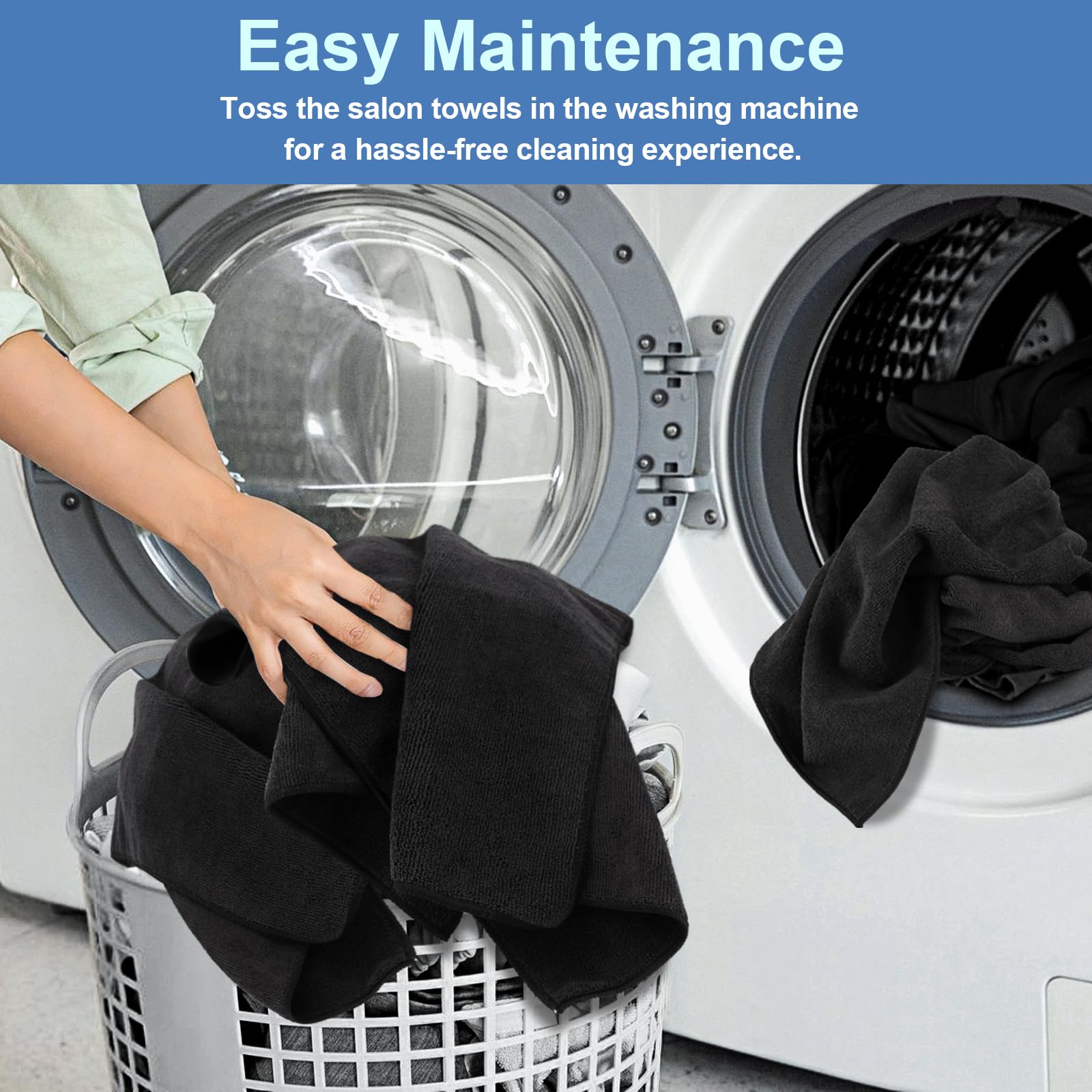 Unimade 48 Pack Salon Towels - Highly Absorbent And Quick Drying Hand Towel, Premium Wash Cloths For Bathroom, Gym, Shower, Hote