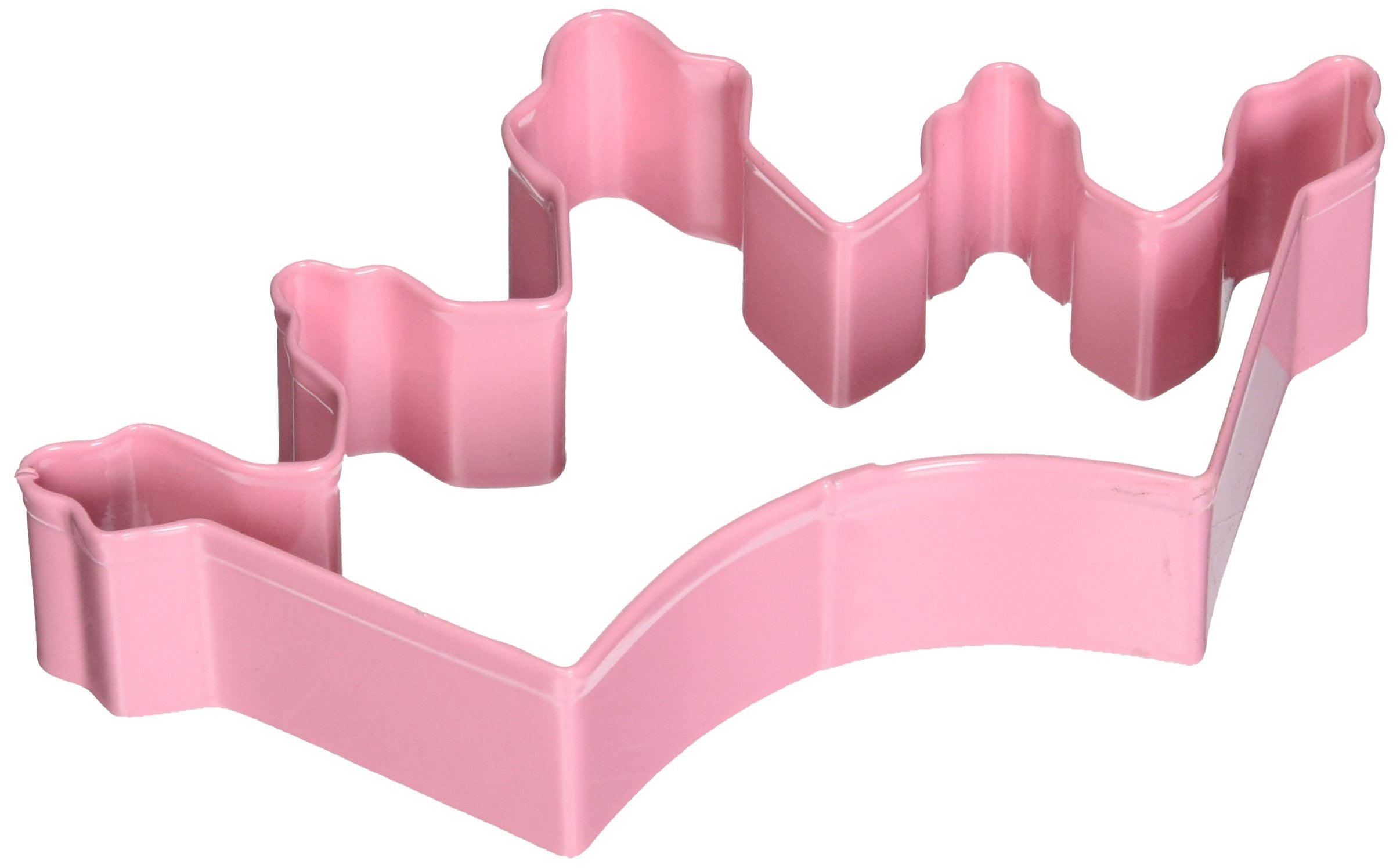 R&M International Pink Crown Cookie Cutter 4.75 Inch -Tin Plated Steel Cookie Cutters - Pink Crown Cookie Mold
