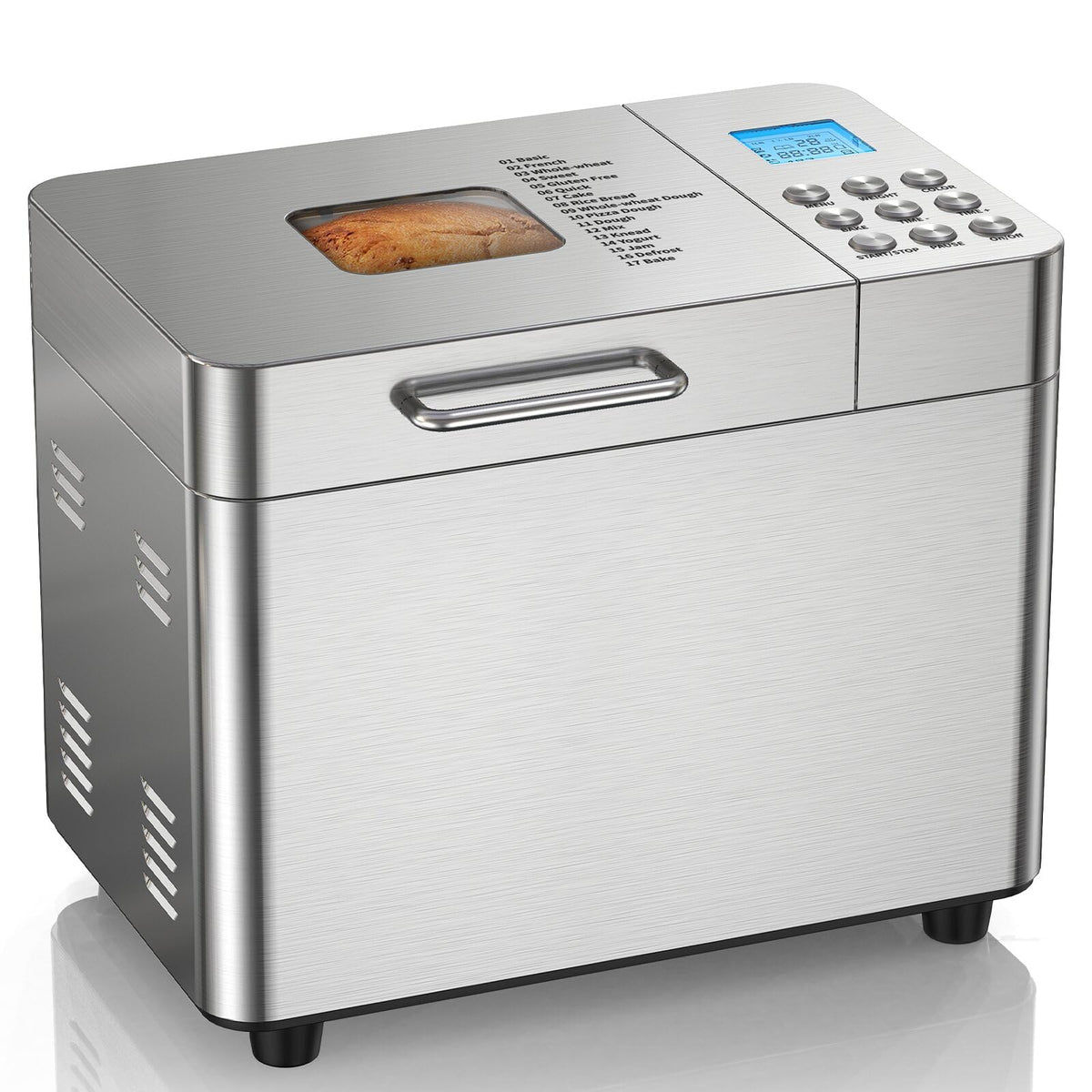 2Lb Bread Maker Machine, Osipoto 17 In 1 Automatic Stainless Steel Bread Machine, Non-Stick, Beginner-Friendly Controls, 15 Hour