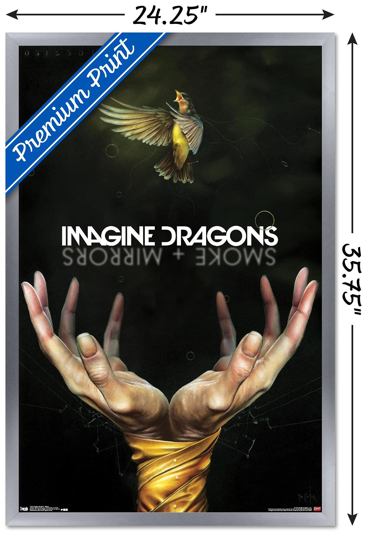 Trends International Imagine Dragons - Smoke Wall Poster, 22.375'' X 34'', Silver Framed Version