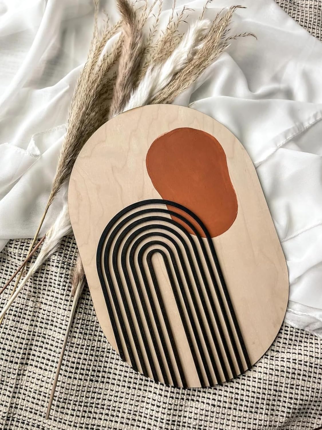 Aps Art Plus Store 3D Wooden Abstract Design Wall Decorative Item, Designer Wall Decor For Home, Living Room, Hall, Kitchen, Off