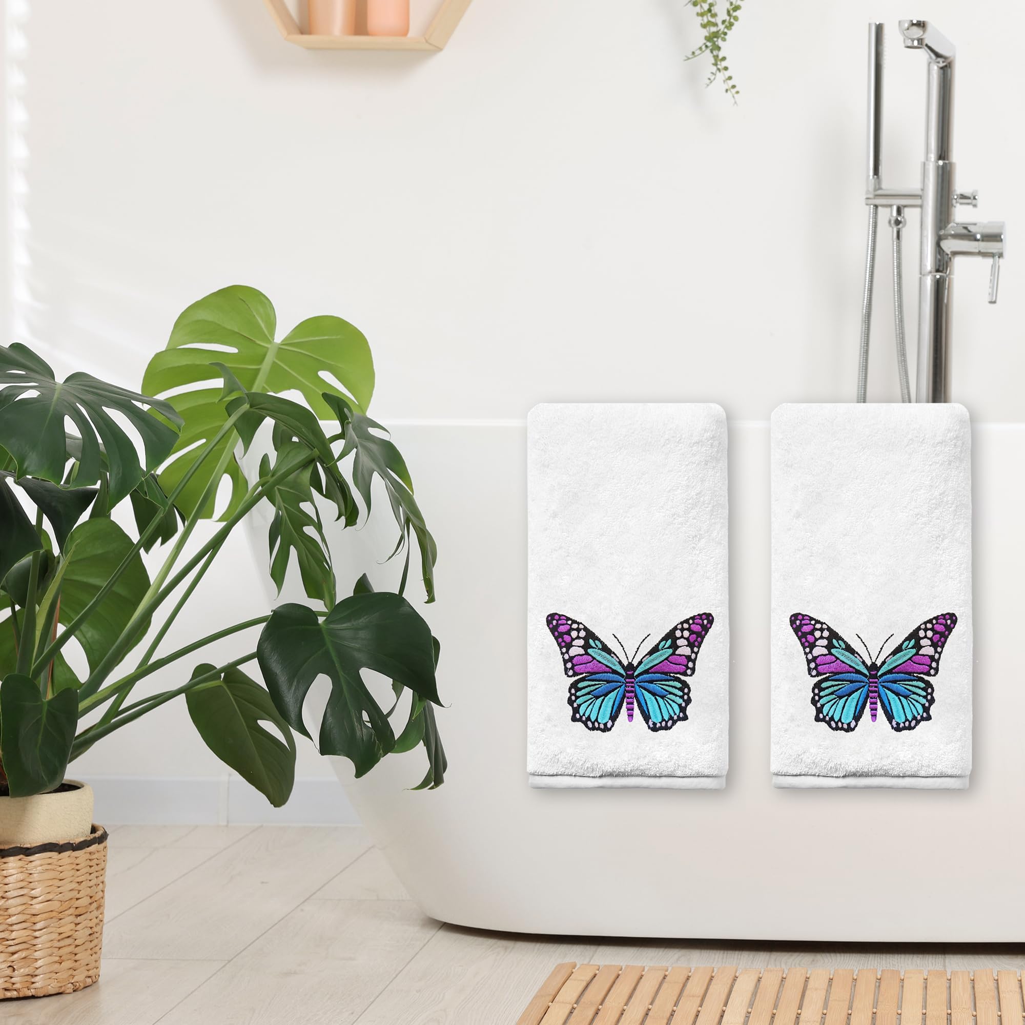 Yanhuecui Fall Hand Towels for Bathroom Set of 2, Fall Bathroom Decor, Hello Autumn Pumpkin Cotton Soft Embroidered Hand Towels