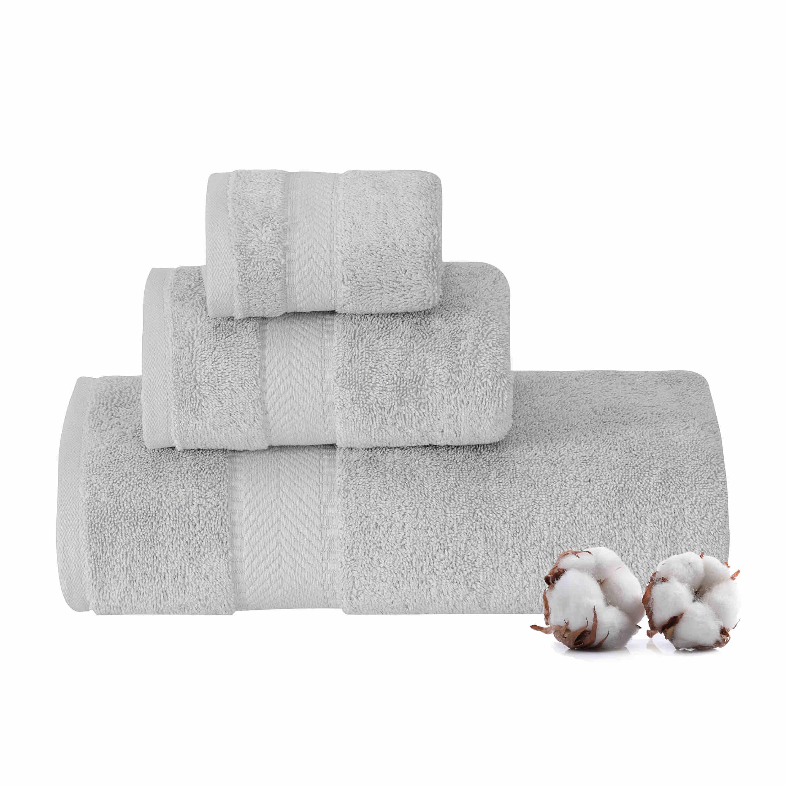 Textilom 100% Turkish Cotton 3 Pcs Bath Towel Set, Light Grey, Soft & Absorbent, Quick Dry & Durable, Chemical Free
