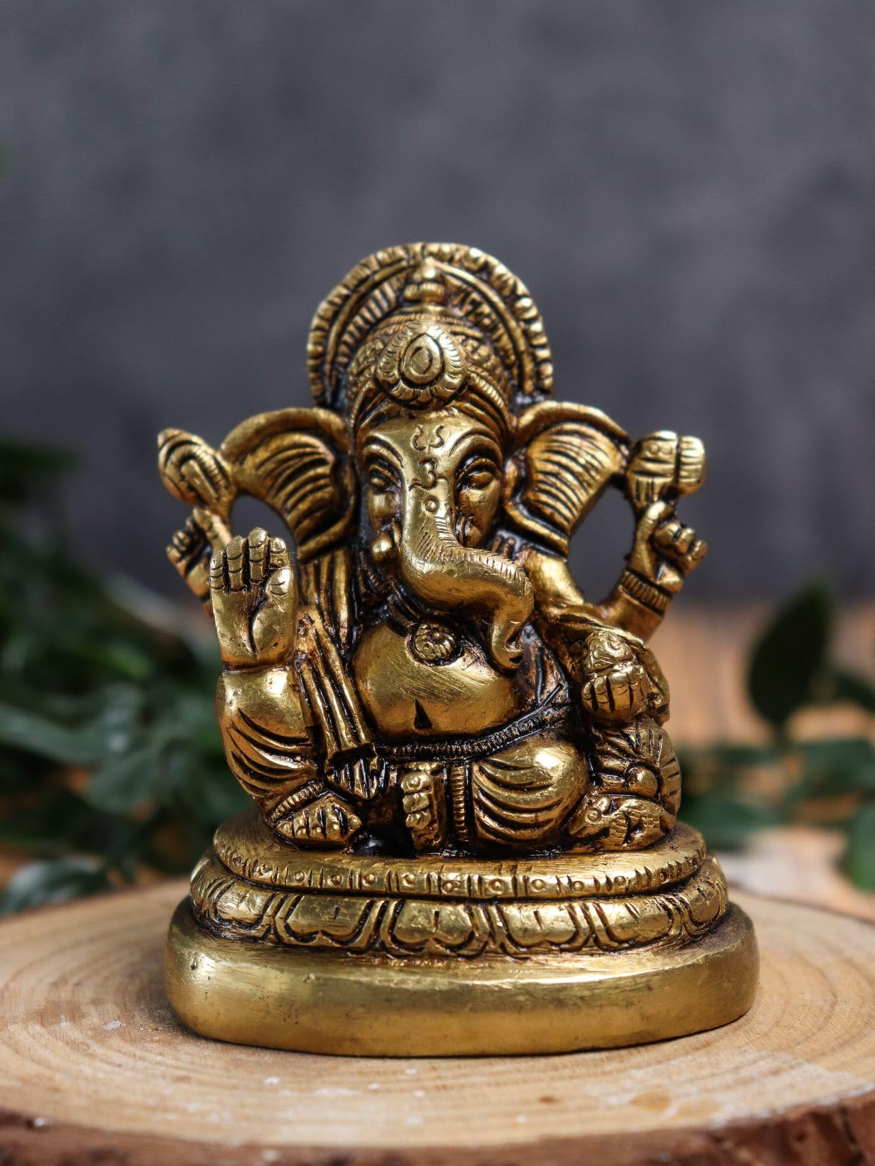 The Spiritual Living Brass Lord Ganesh Ji Idol || Ganesha Statue || Ganpati Murti For Gifting || Home Decor || Pooja Room || Hom