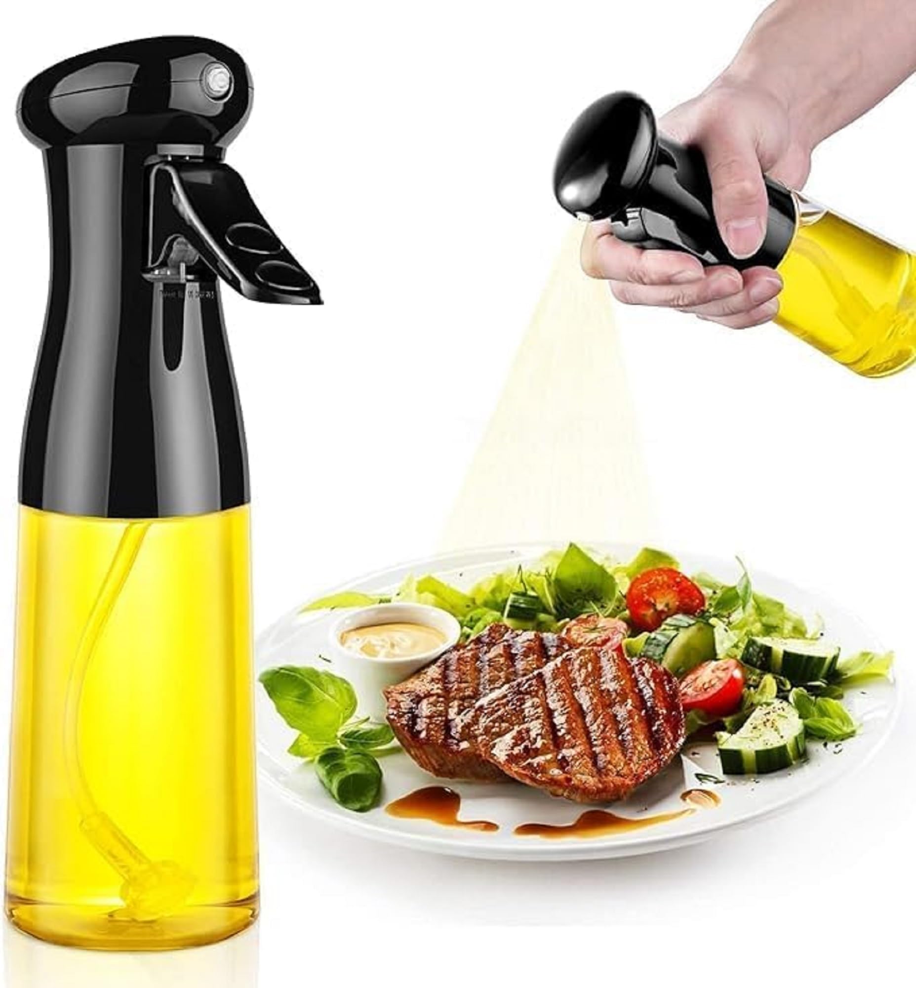 Devar Glass Oil Spray Bottle For Cooking, Olive Mister For Air Fryer Salad Bbq, Refillable Kitchen Cooking Sprayer Dispenser For