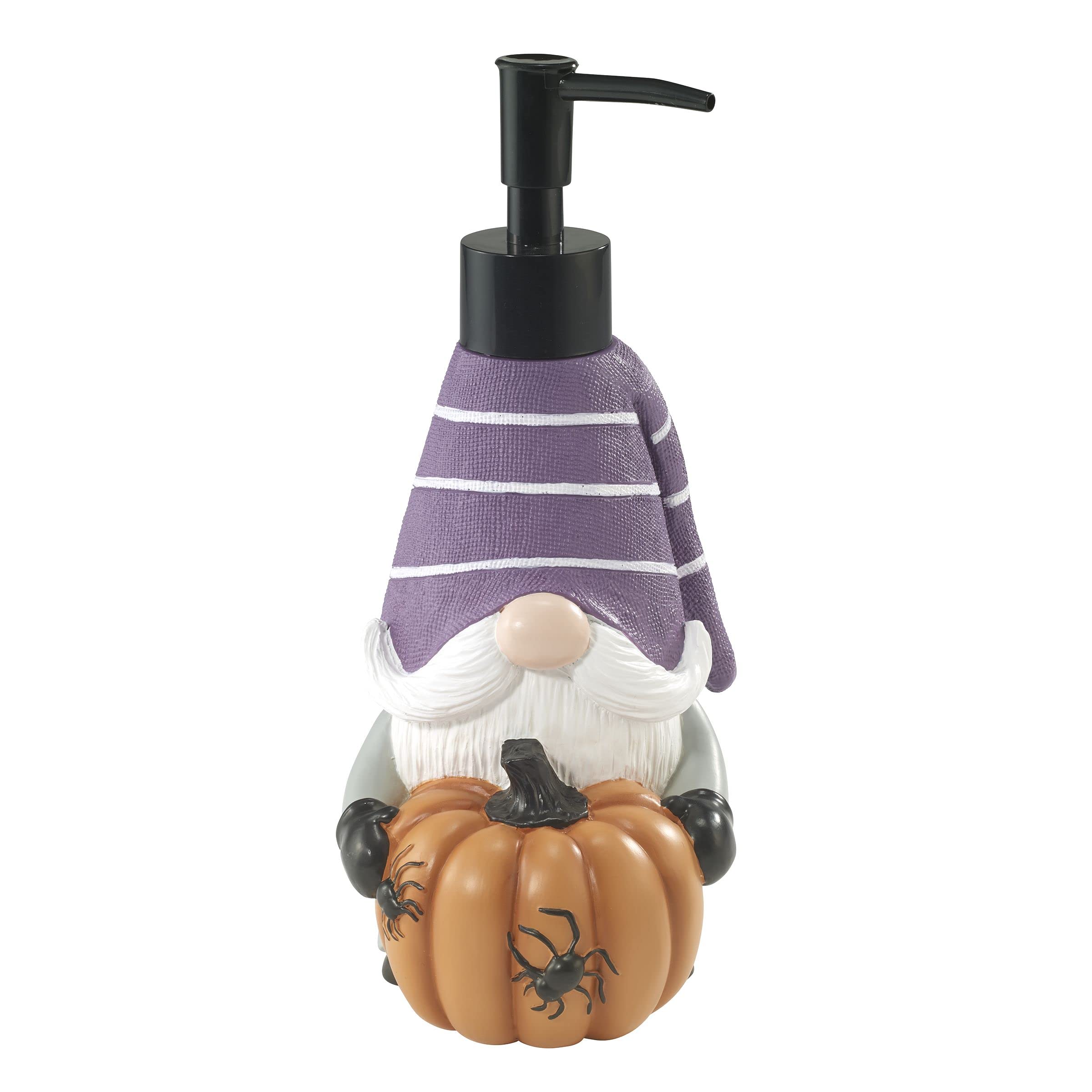 Avanti Linens - Soap Dispenser/Lotion Pump, Guest Bathroom Essentials, Gnome With Purple Hat Home Decor (Halloween Collection)