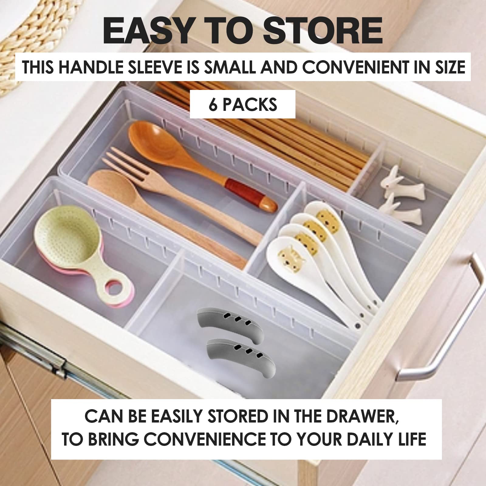 6 Pack Heat Resistant Silicone Pot Handle Covers - Universal Fit For Pots, Pans, And Skillets - Non-Slip Grip, Protects Hands Fr