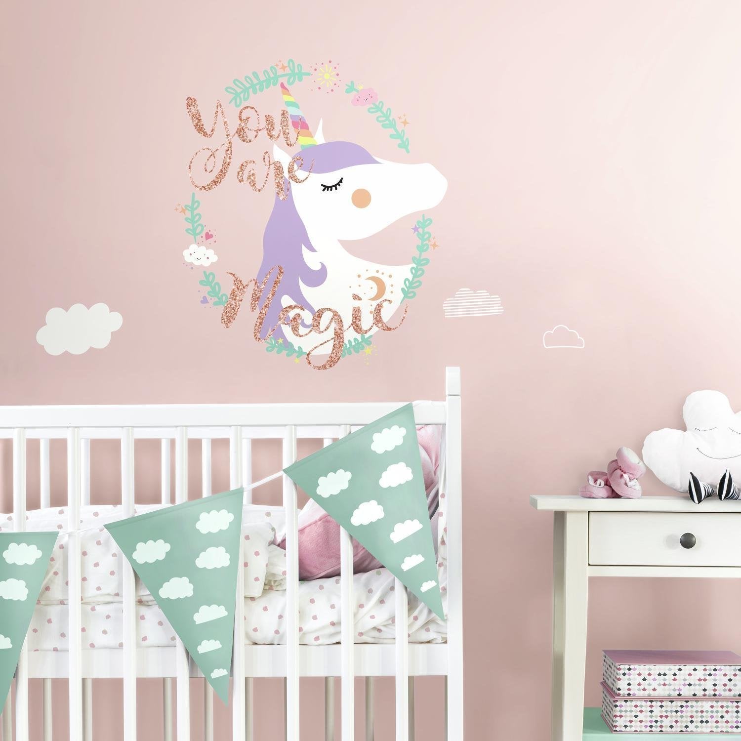 Roommates Rmk3627Gm Unicorn Magic Peel And Stick Giant Wall Decals