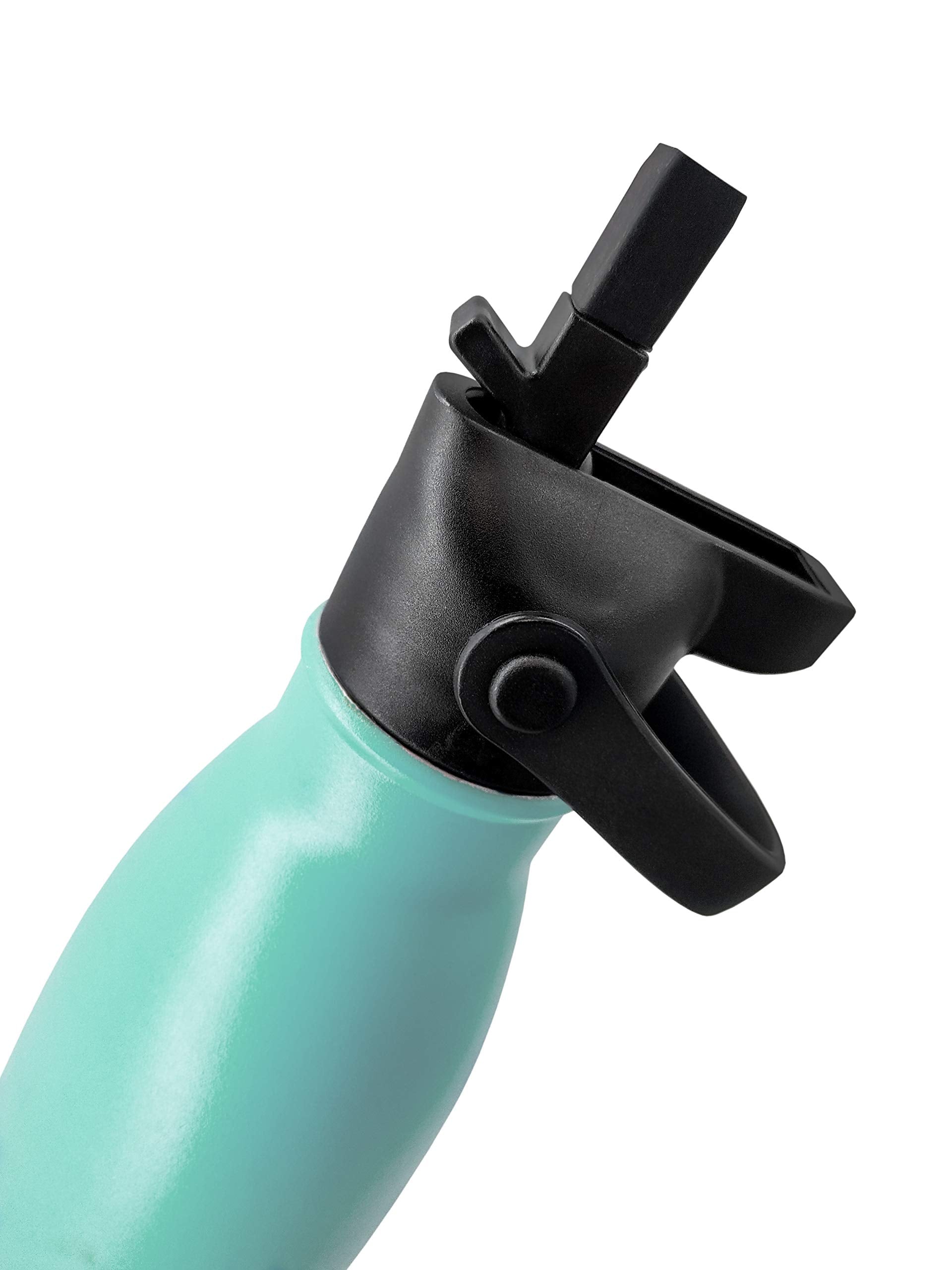 NERTHUS Double Wall Flask Stopper with Straw for Hot and Cold, Black