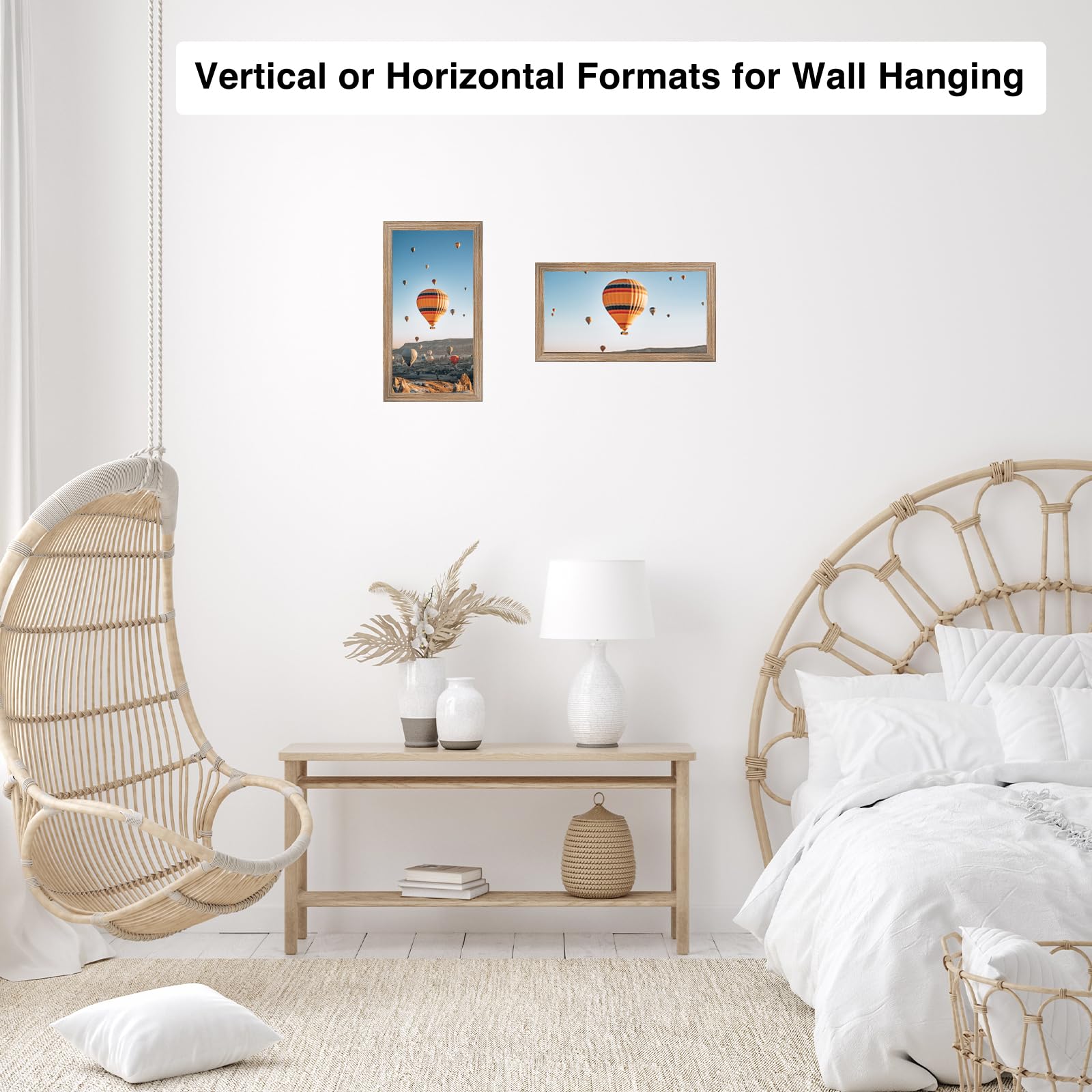 JCJMY 5x9 Picture Frame Rustic Brown for Wall Hanging or Tabletop, Wall Mounting Horizontally or Vertically, 5 x 9 Wall Gallery