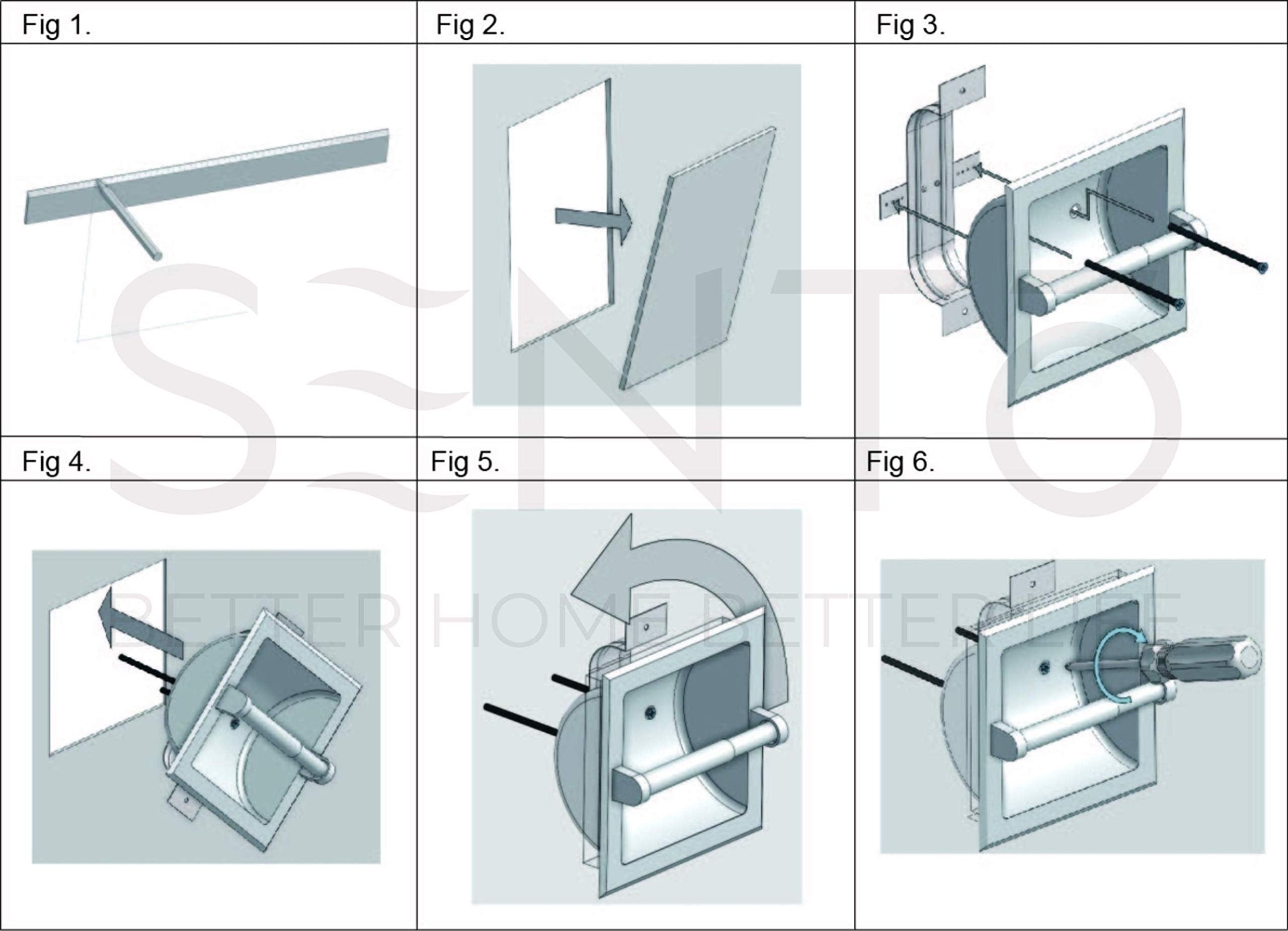 SENTO Recessed Oil Rubbed Bronze Toilet Paper Holder  Wall Mounted Heavy Duty Metal Toilet Paper Roll Holder with Rear Mounting Bracket  in Wall  Easy Installation  Oil-Rubbed Bronze