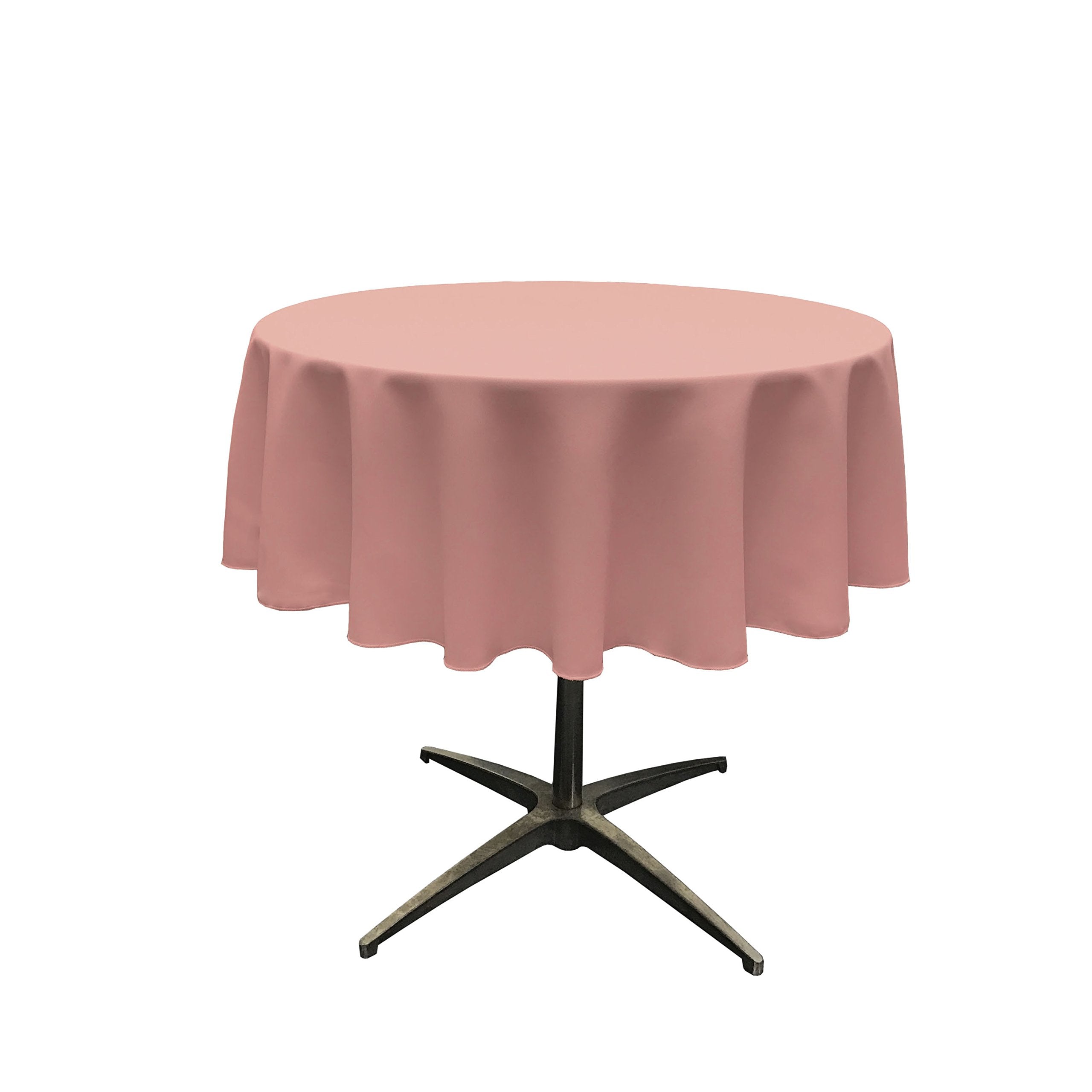 LA Linen Polyester Poplin Tablecloth 58-Inches Round  Dusty Rose