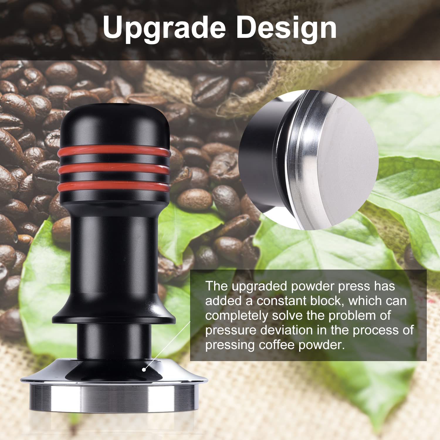 Seeblu Espresso Tamper 51Mm, Coffee Tamper With 30Lbs Spring Loaded, Hand Press Tamper Tool For 51Mm Portafilter, Calibrated Tam