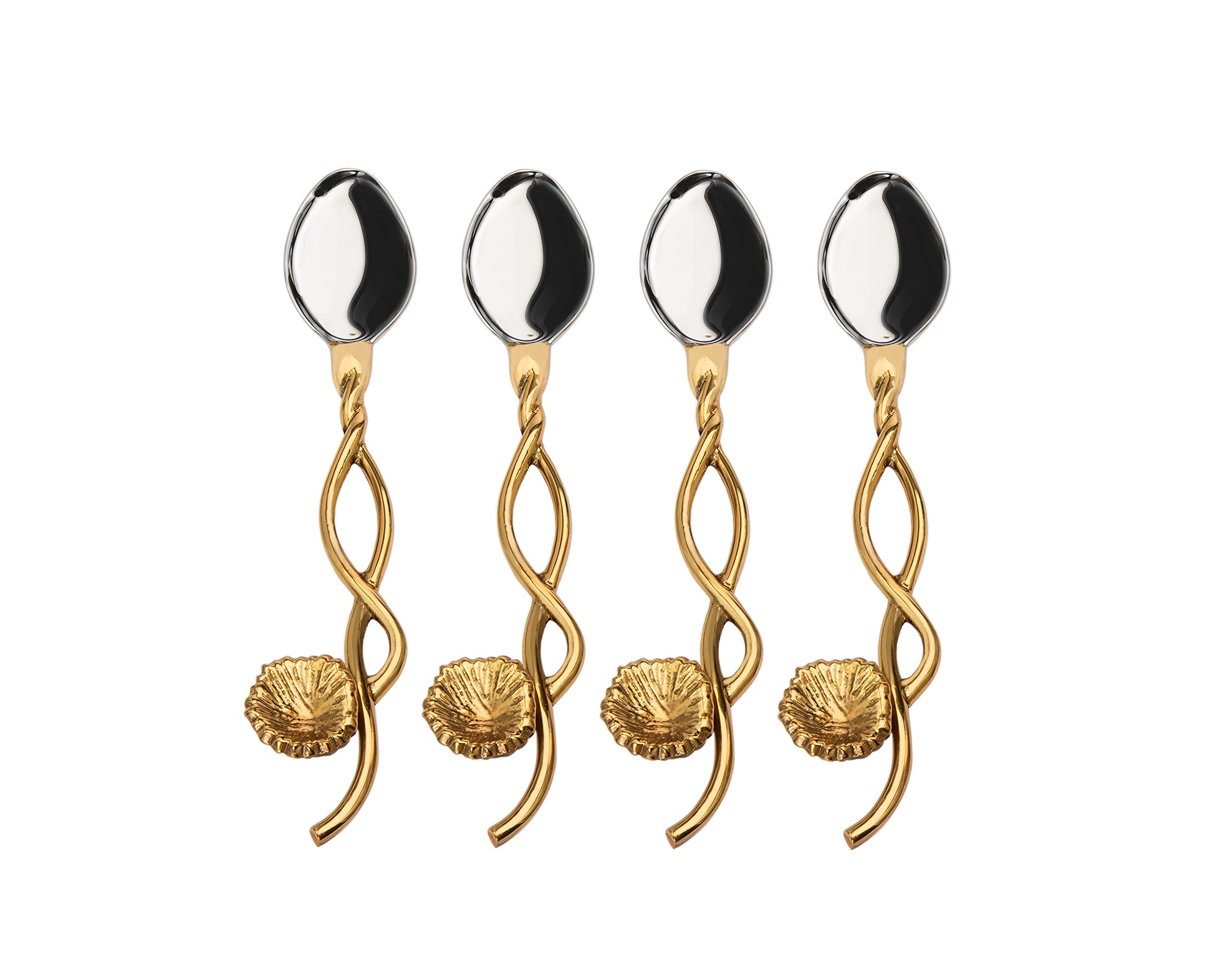 Godinger Appetizer Spoon, Salad Spoon Dessert Spoon Set, Mayfair, Set Of 4