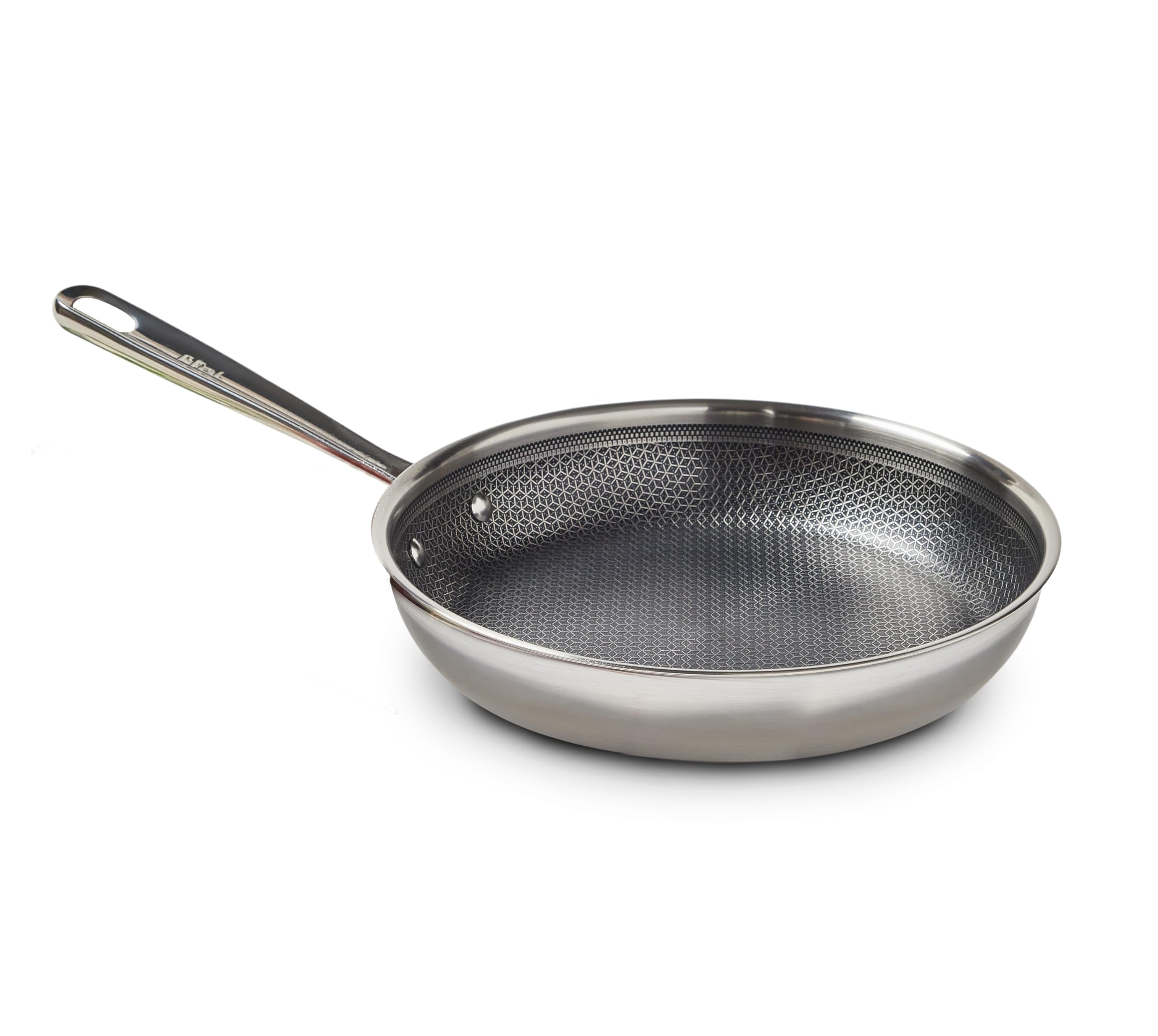 T-fal HybridMesh Tri-Ply Stainless Steel Fry Pan 10.25 Inch, Induction Oven Safe 500F, Metal Utensil Safe, Ideal For Searing, Co