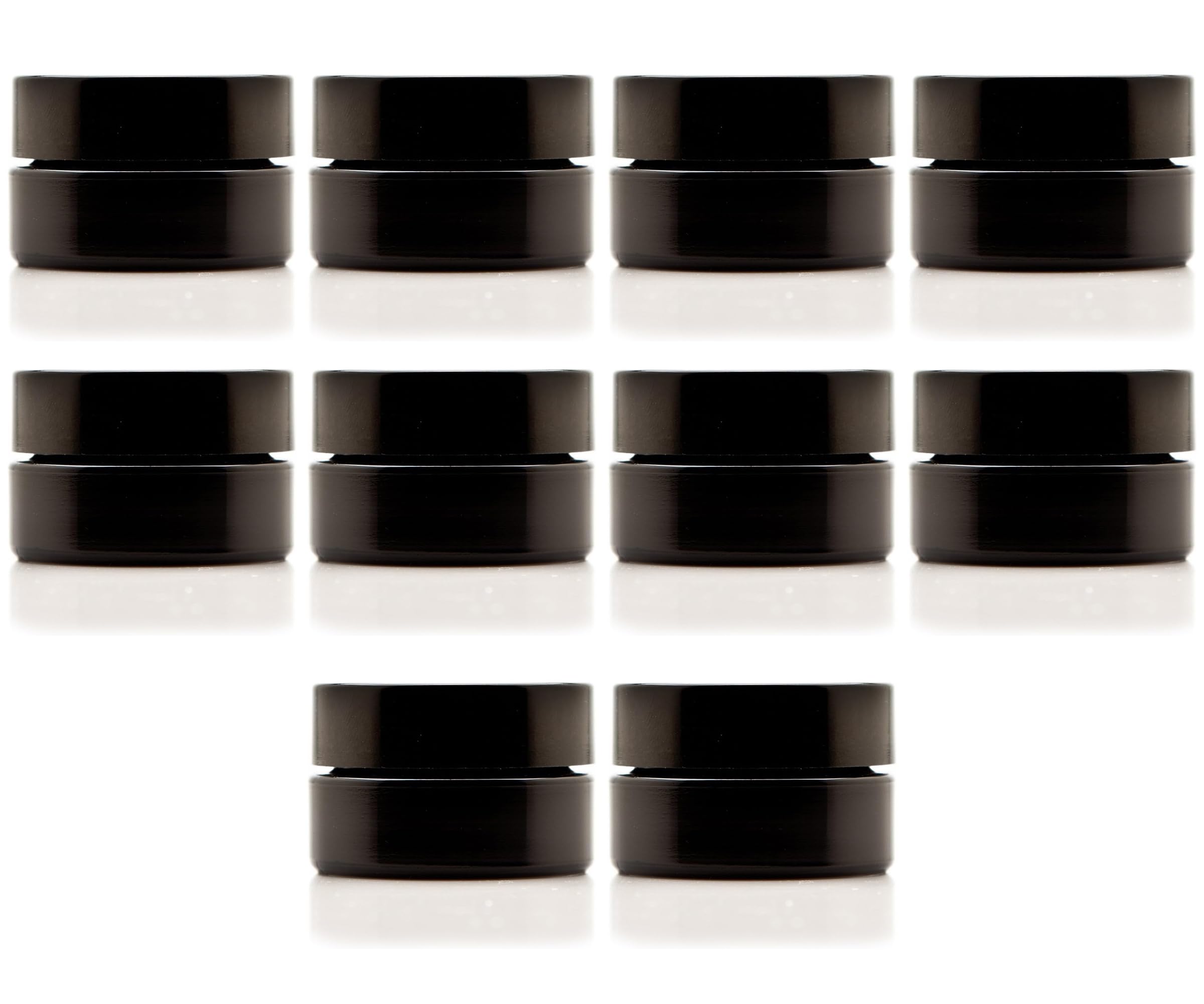 Infinity Jars Screw Top Jar 100 Ml(3.3 Fl Oz)Black Ultraviolet Refillable Cosmetic Style Travel Bottle Glass Jar Empty Cosmetic