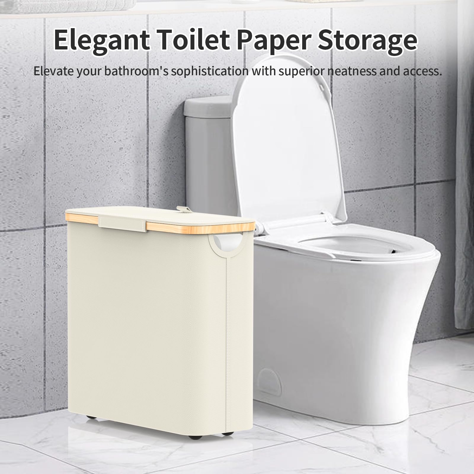 Toilet Paper Storage, 32L Large Toilet Paper Basket Organizer For Bathroom, Toilet Paper Storage Holder Stand With Lid, Footbase