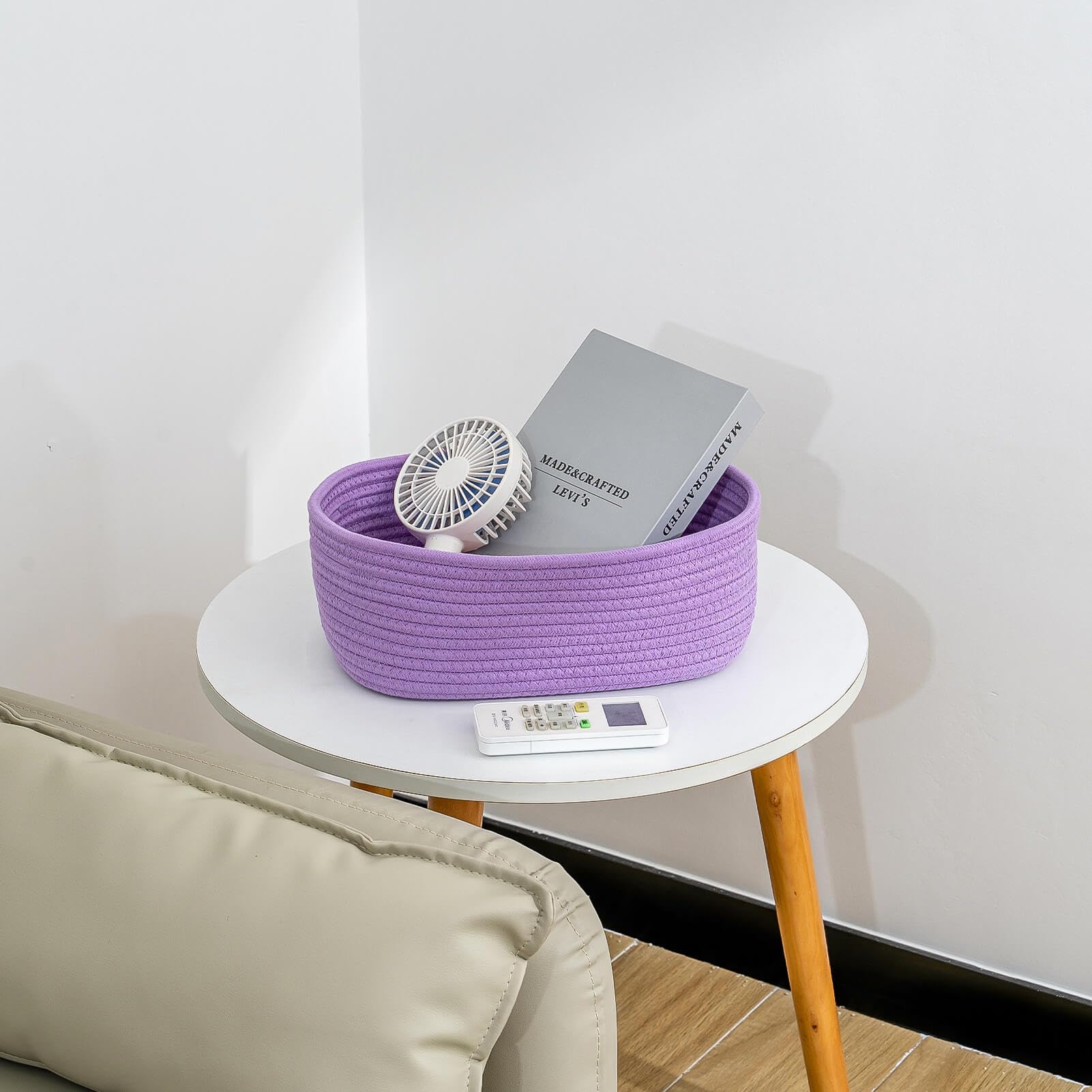Cubesland Baby Girls Organizer Storage Basket Cubes Bins For Nursery,Small Purple Basket Organizing Cute Baskets Dog Toy Basket,