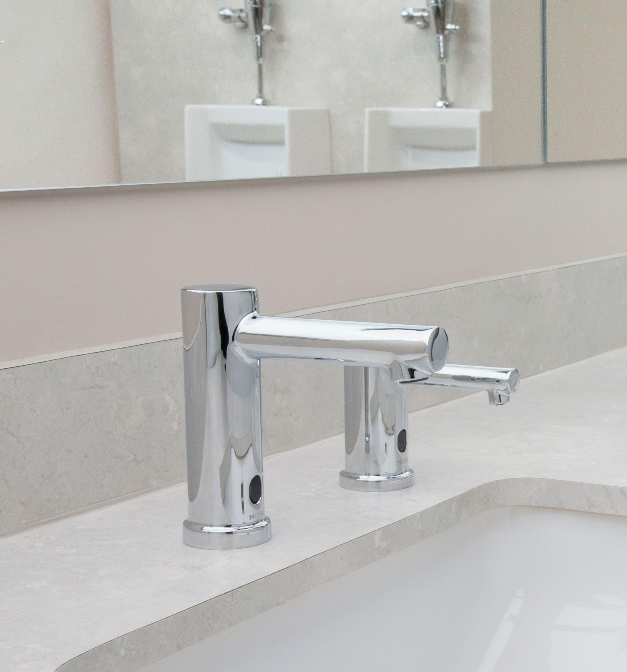 Moen Touchless Foam Soap Dispenser, Chrome, Deck Mounted, Modern Design, Model 8560, Hands-Free Motion Sensor