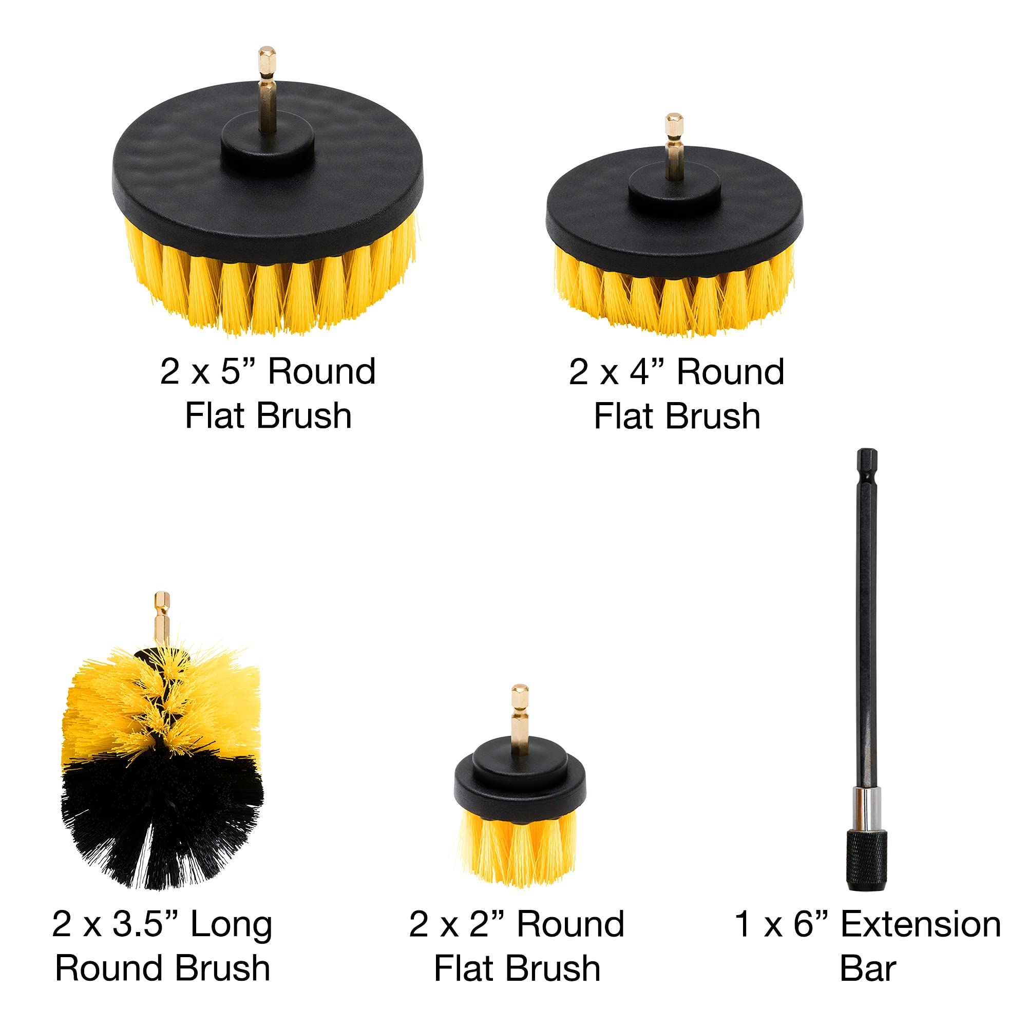 Neiko 00321A Drill Brush Set, 9-Piece All-Purpose Scrub Brush For Cleaning & Car Detailing Attachments, Scrub Brushes With Exten