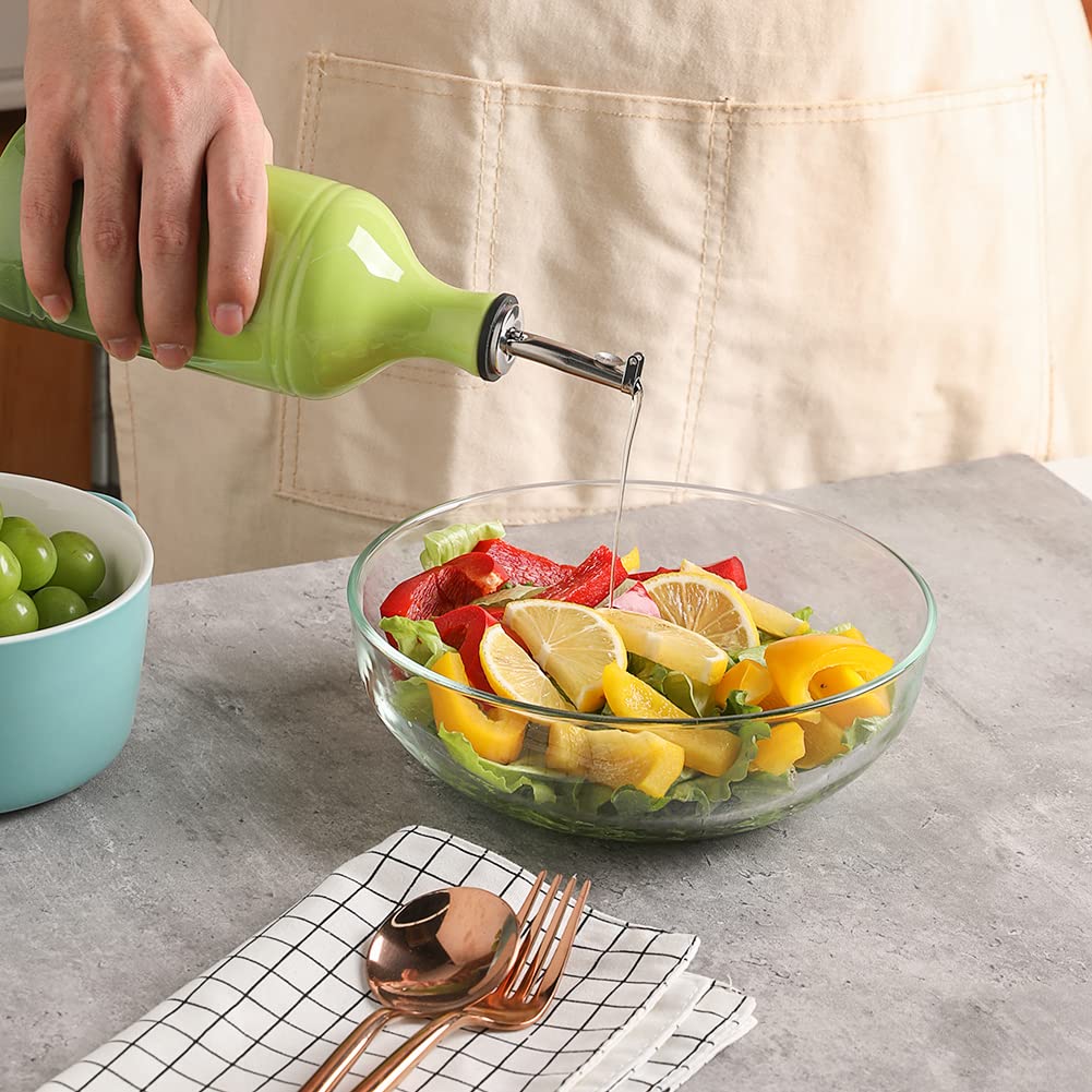 Sweejar Ceramic Olive Oil Dispenser Bottle, Opaque Oil Cruet Protects Oil To Reduce Oxidation, Suitable For Storage Oil, Vinegar