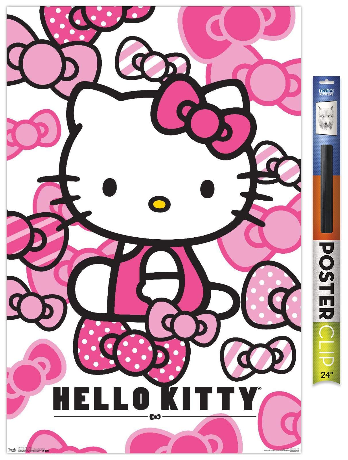 Trends International Hello Kitty - Bows Wall Poster, 22.375'' X 34'', Premium Poster & Clip Bundle