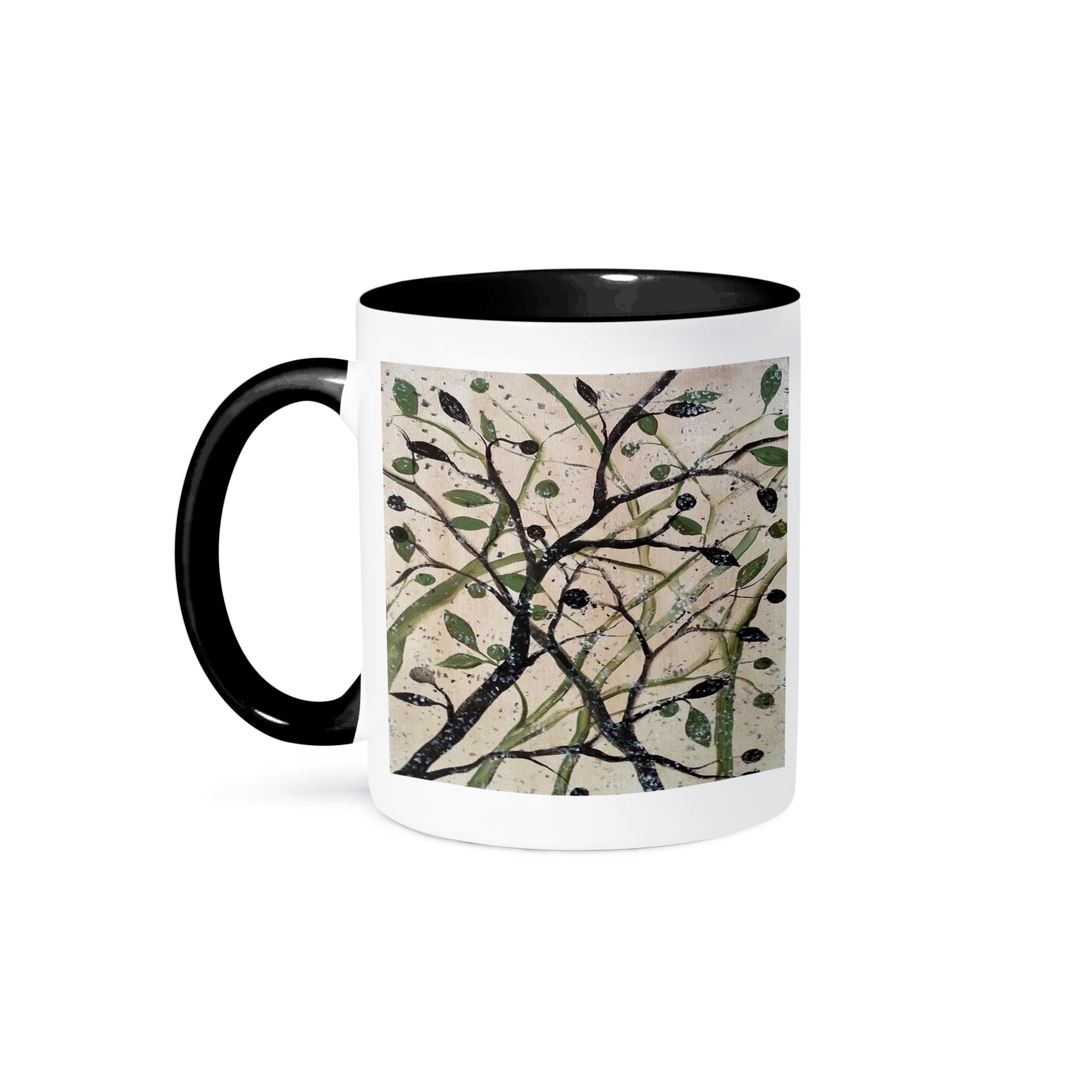 3dRose Black Olives 11oz Two-Tone Black Mug