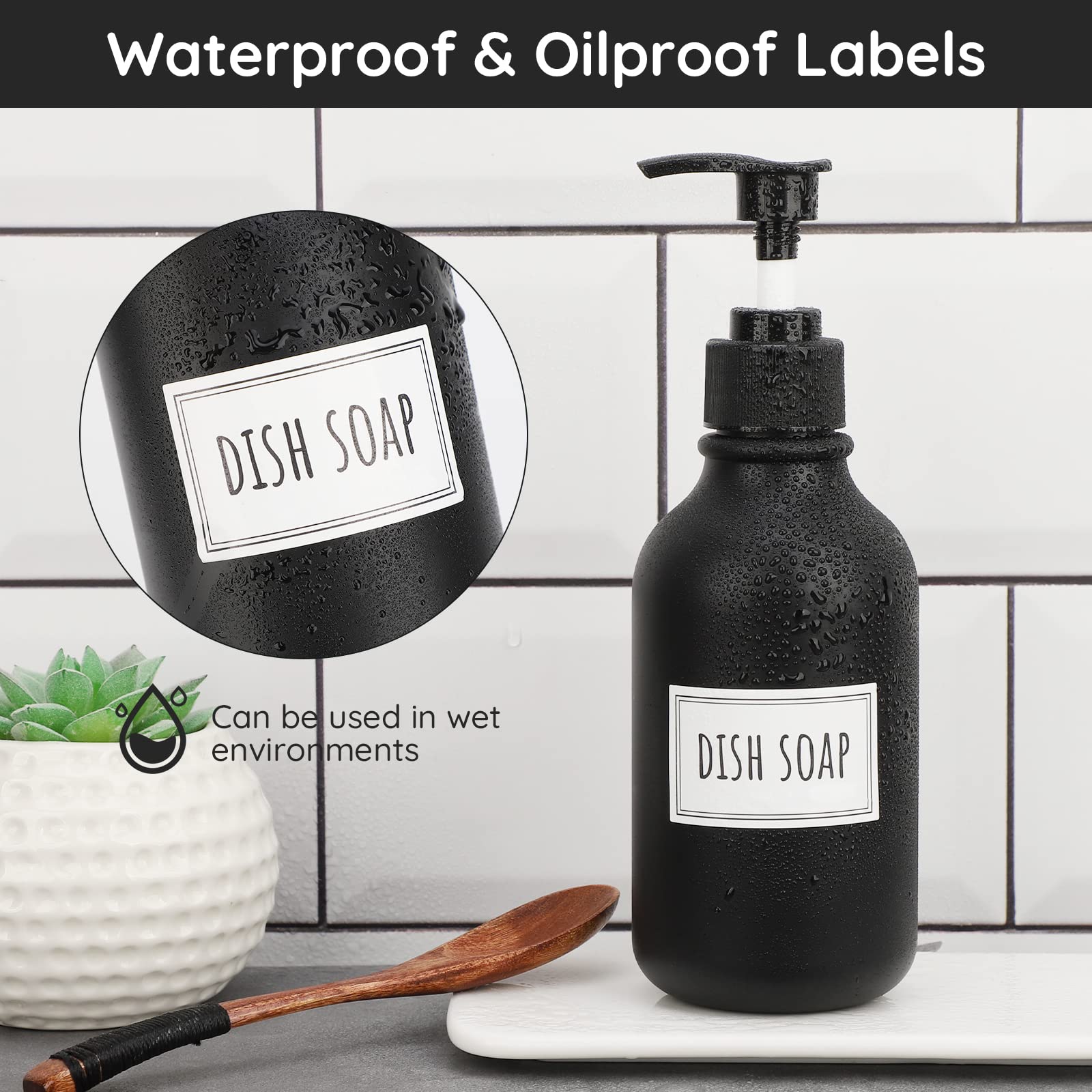 Segbeauty Waterproof Labels For Bottles, 36Pcs Laundry Labels Bathroom Labels For Organizing, Self-Adhesive Removable Cleaning L