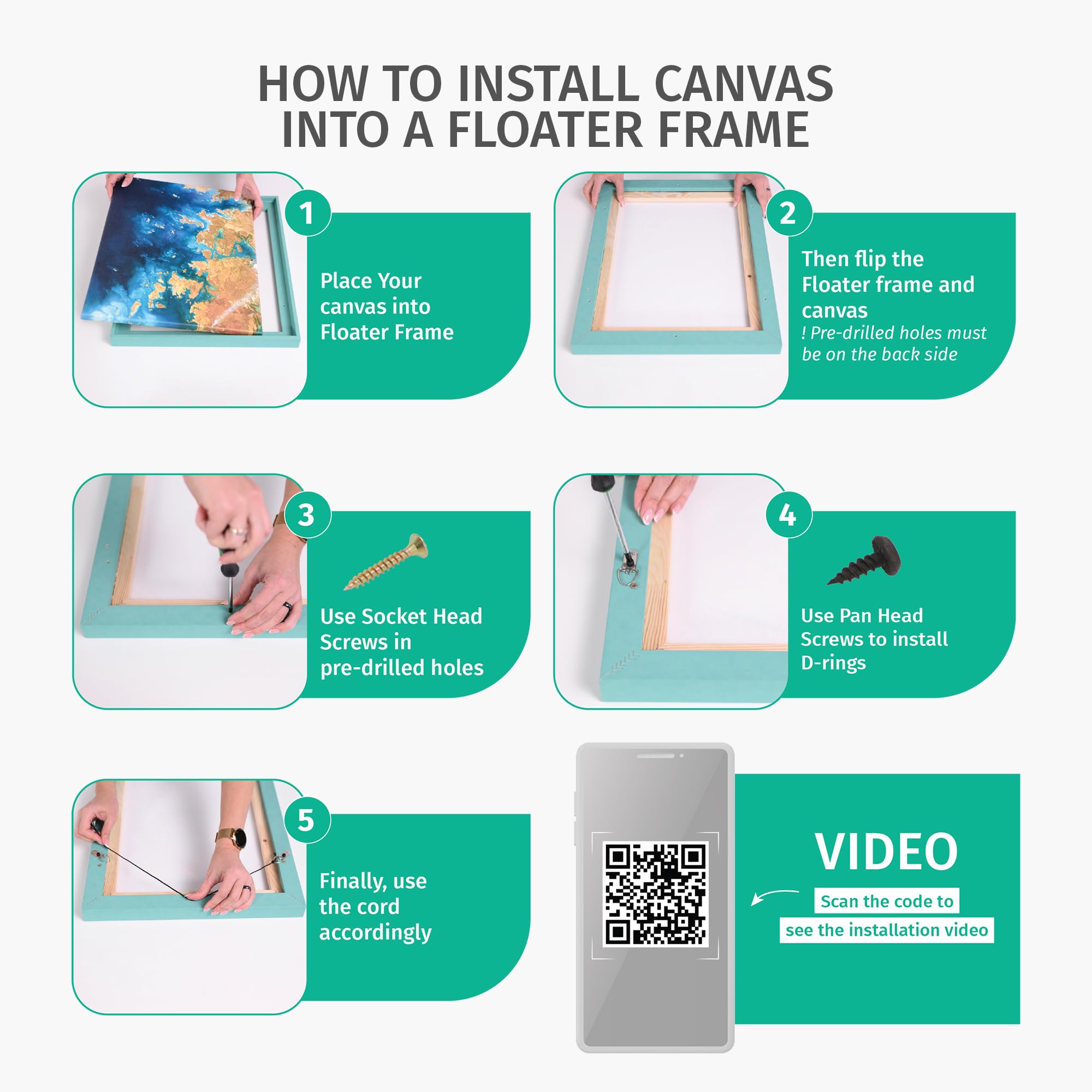 Pixy Canvas Floater Frame 24X36 For 3/4 (0.75) Inch Deep Canvas Paintings/Canvas Prints/Wood Canvas Panels/Wall Art/Wall Decor/H