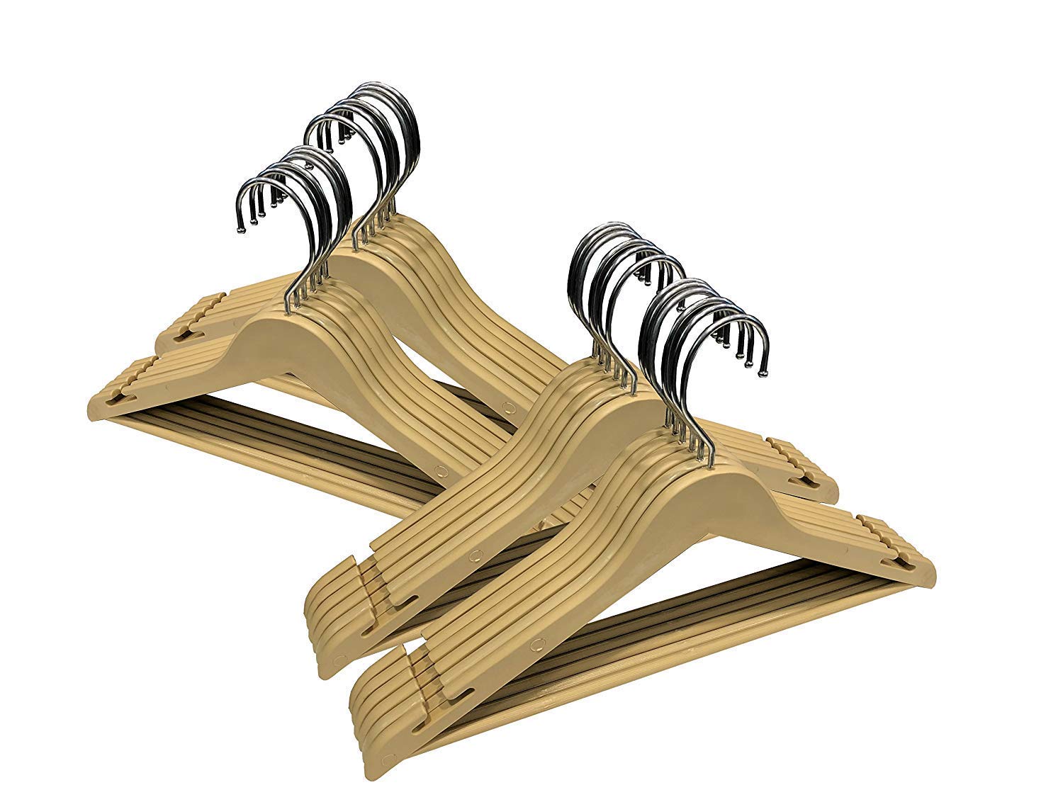Svdk Wooden Look Plastic Clothes Hangers For Wardrobes Strong And Sturdy Hangers For Suits, Sarees, Shirts And Trousers