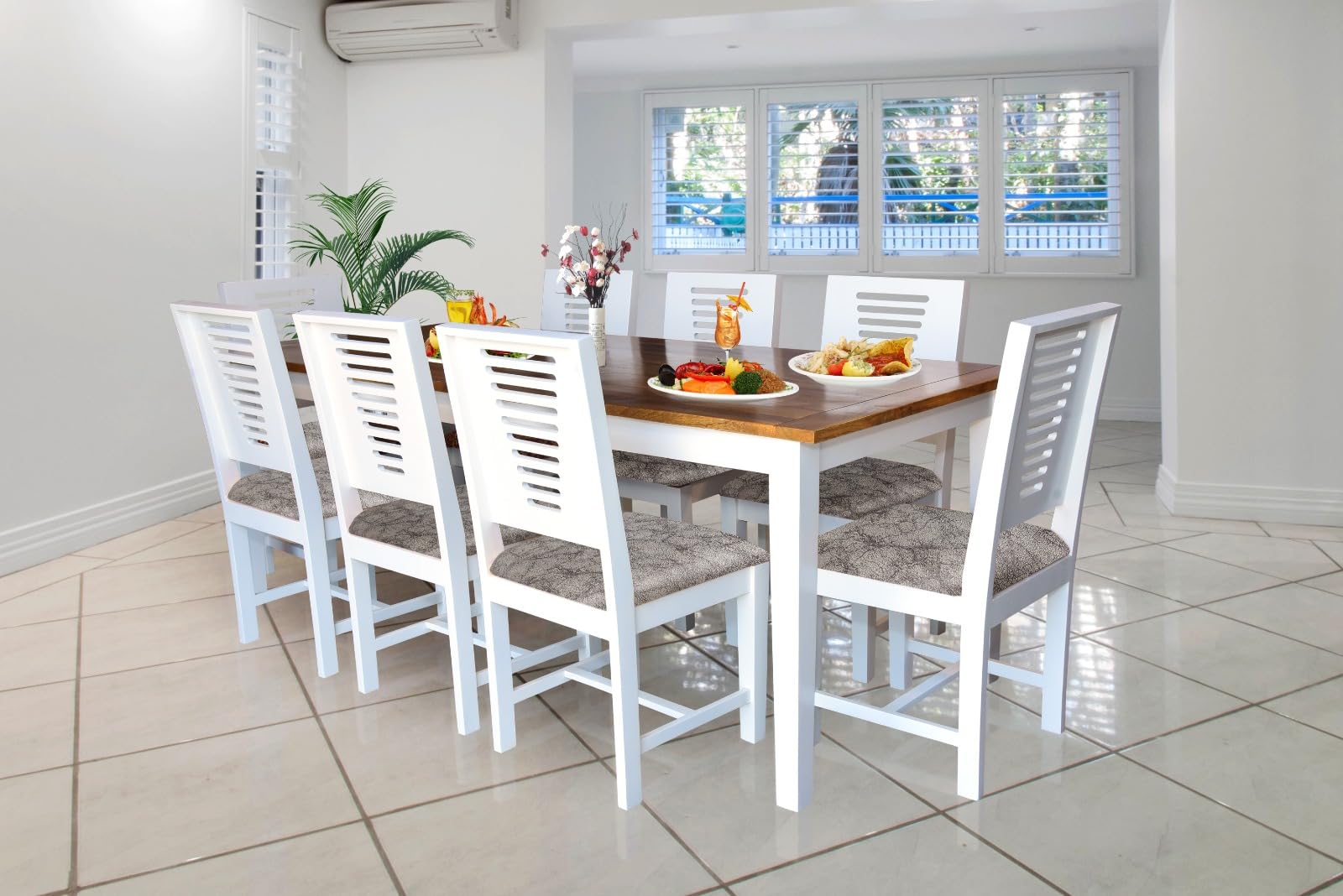 Furniseworlds Dining Table 8 Seater With 8 Chair And 1 Table, Sheesham Wood Dining Chairs Set Of 8, Wooden Dining Set 8 Seater F