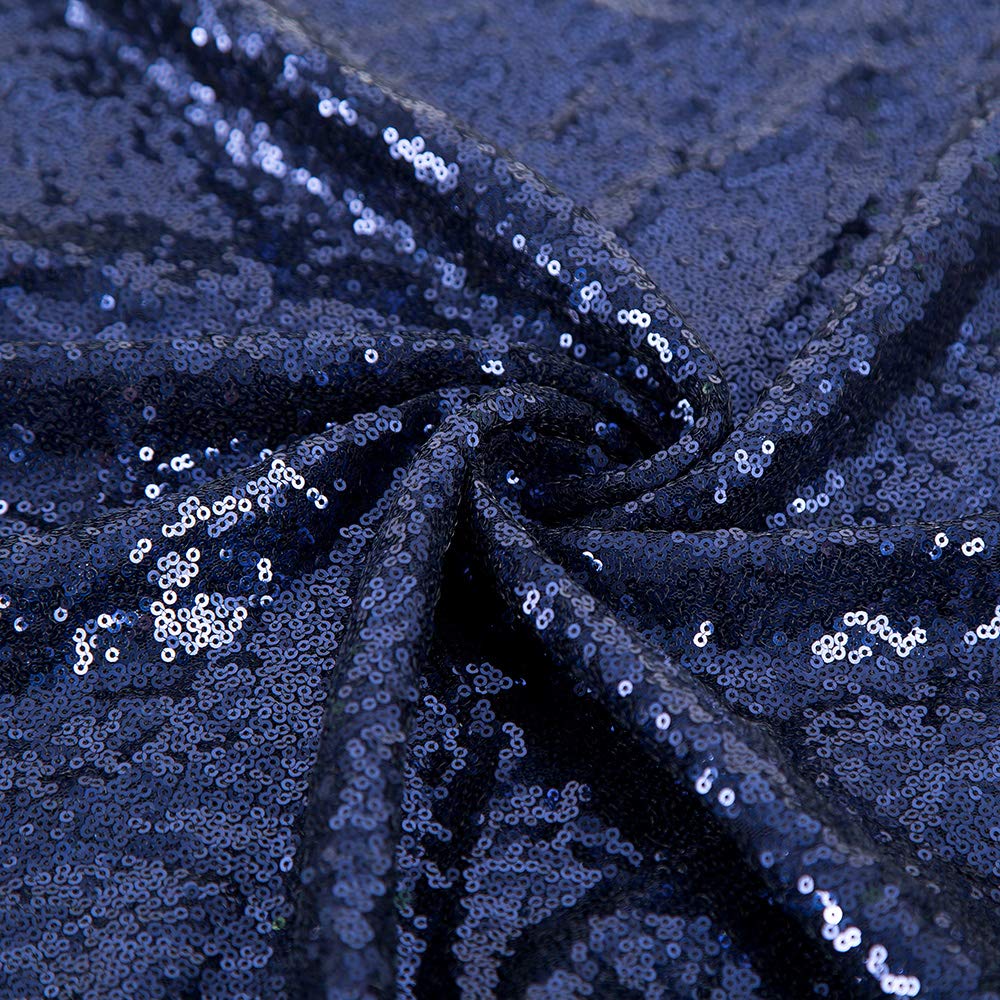Jyflzq Navy Blue Sequin Tablecloth 50 Round Sparkly Drape Table Cloths Table Cover Overlay For Wedding Birthday Party Baby Brida