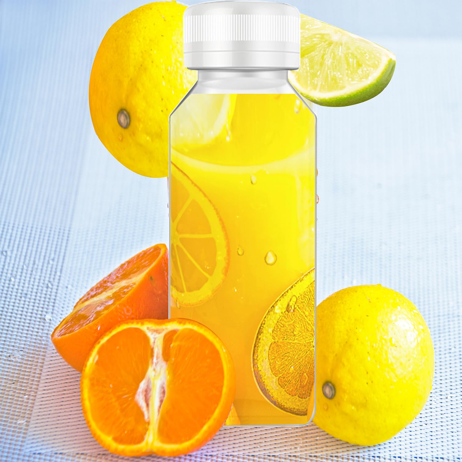 Xysmzm 8 Pcs 8 Oz Juice Bottles Plastic Mini Fridge Bottles, Leak Proof, Beverage Containers For Juice, Smoothie, Milk, White Li