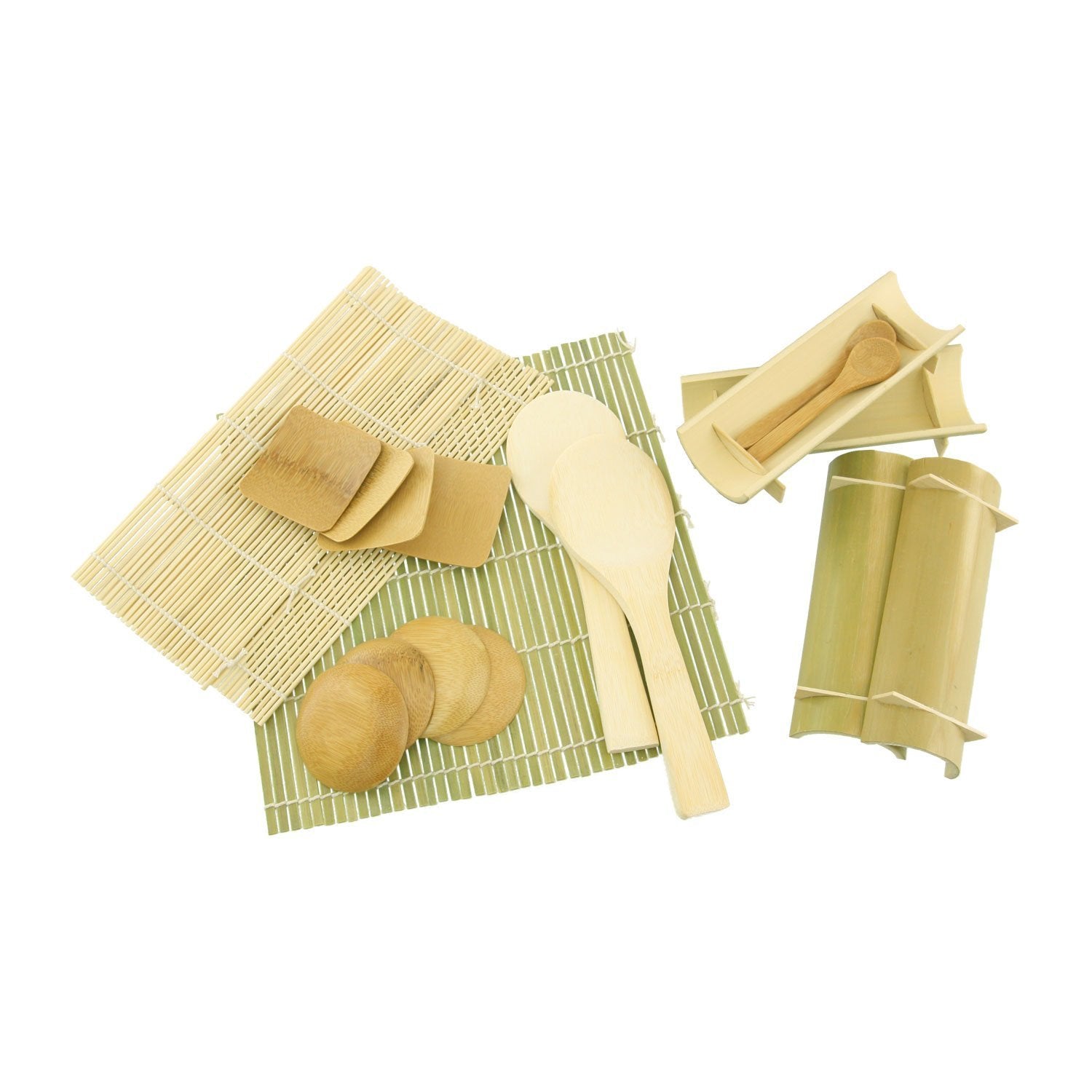 Bambooimportsmn 12'' Sushi Oke Tub (Hangiri) With 19Pc Sushi Making Accessory Pack