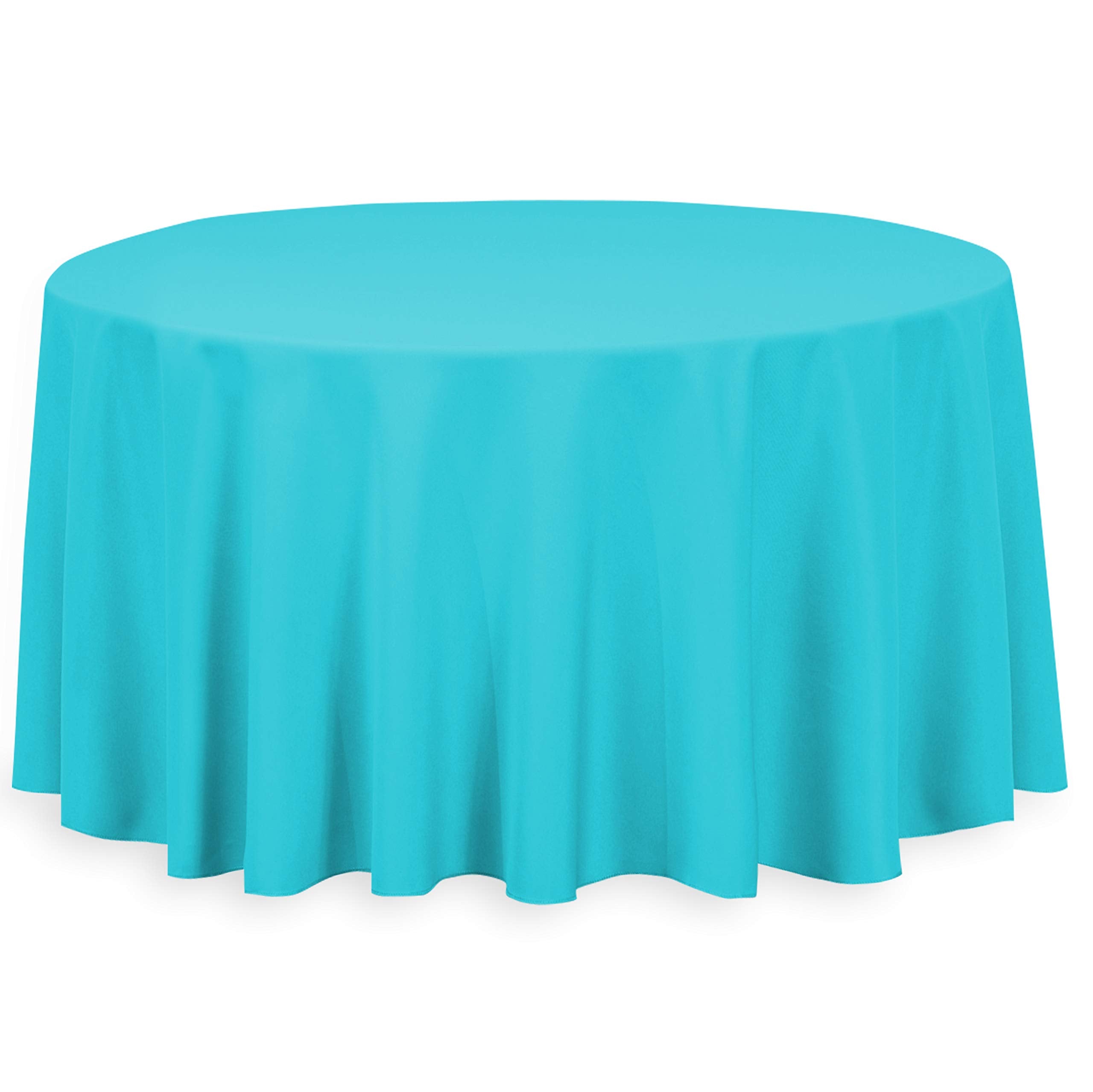 Linentablecloth 120-Inch Round Polyester Tablecloth Turquoise