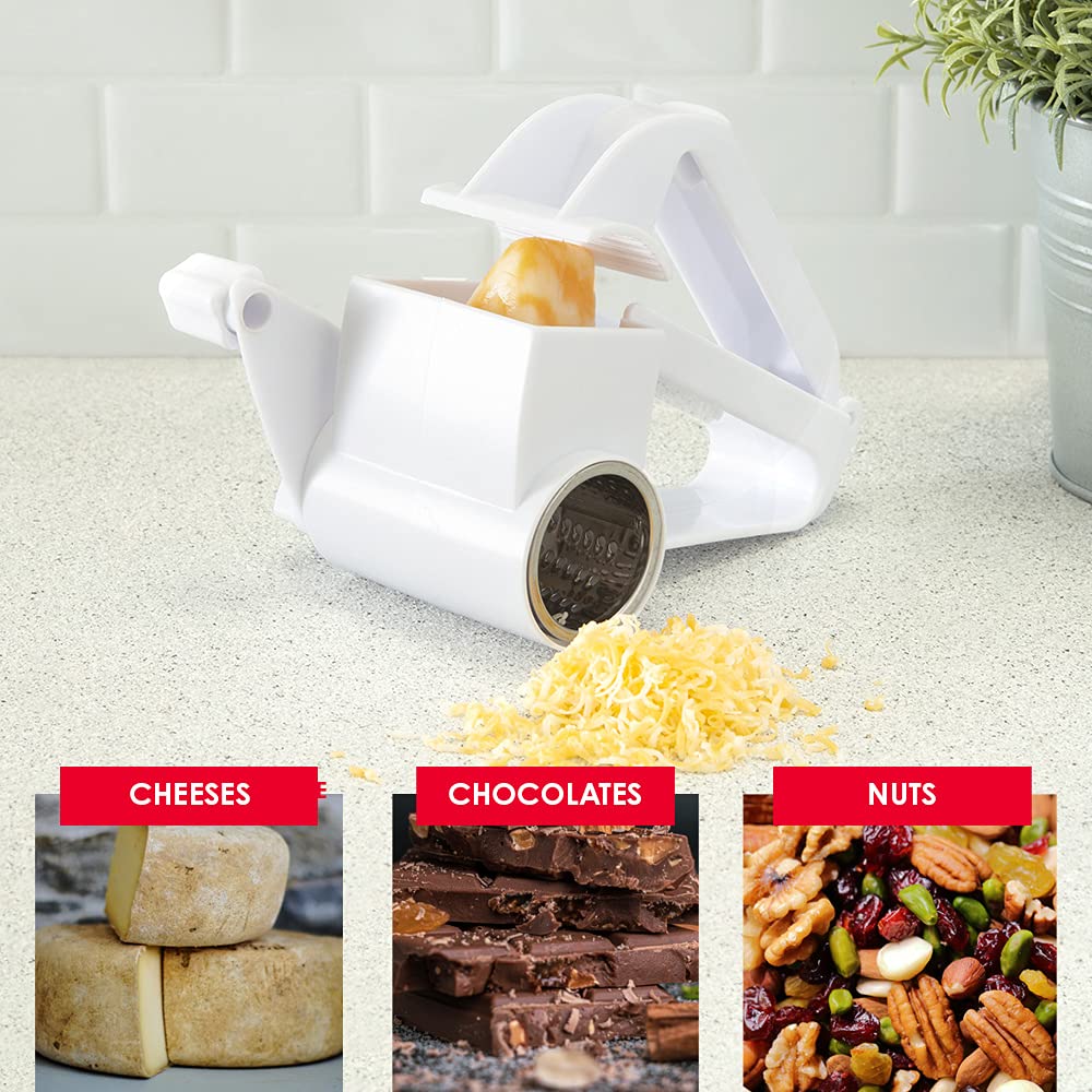 Home Basics Classic Rotary Cheese Grater, White