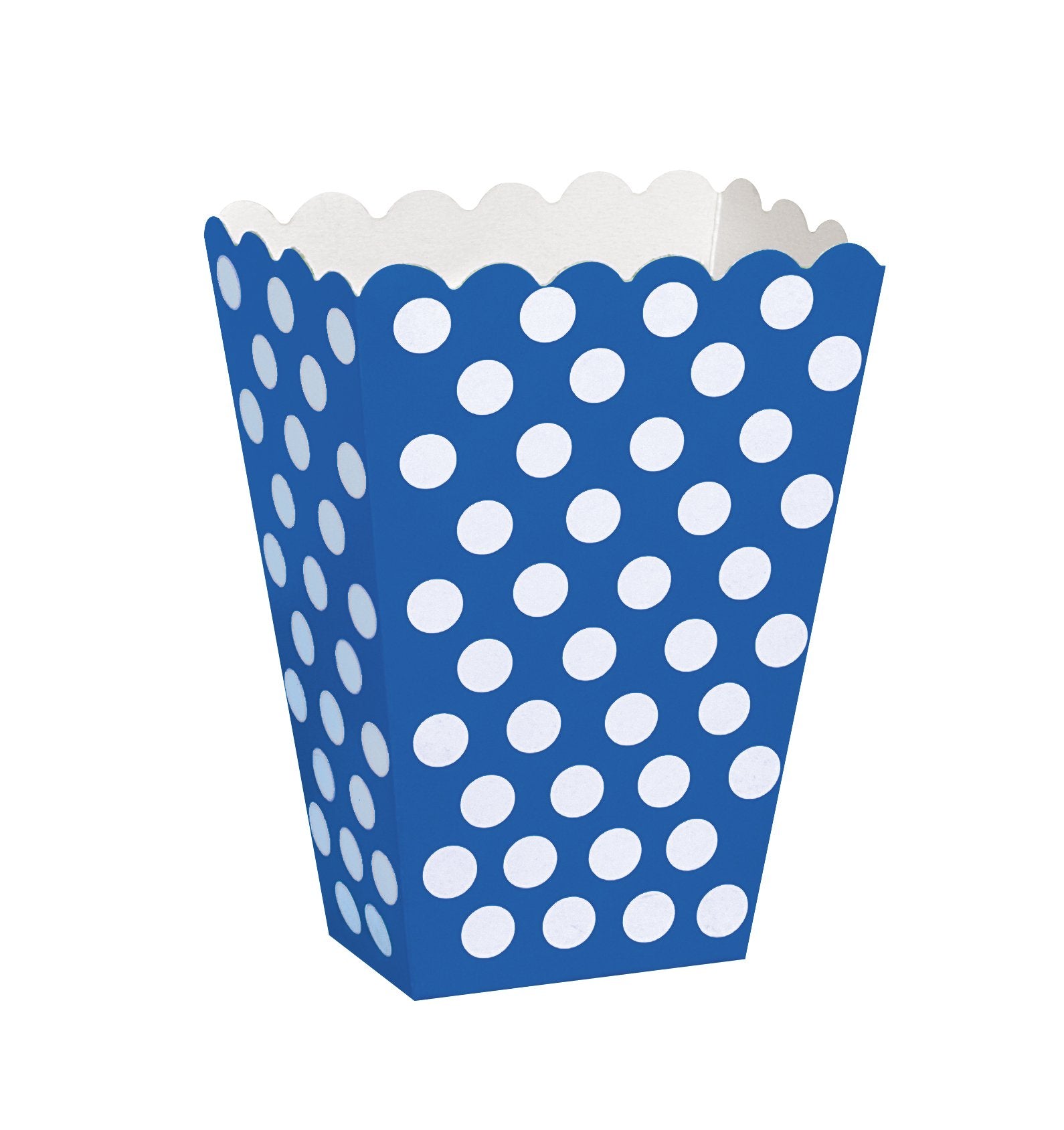Royal Blue Dots Treat Boxes (Pack Of 8) - Elegant Paper Party Favor Containers - Perfect For Celebrations & Gifts