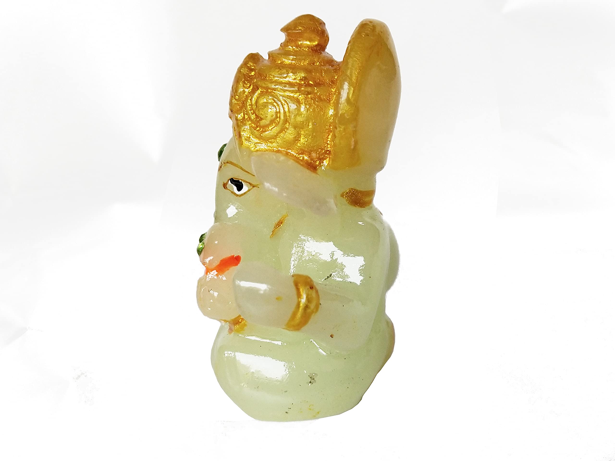 Wolkomhome - Ganesh Idol For Car, Dashboard Pooja Room, Home Puja, Gift, Small Marble Idols D?Cor (Size 3X2.5 Inch) Glow In Dark