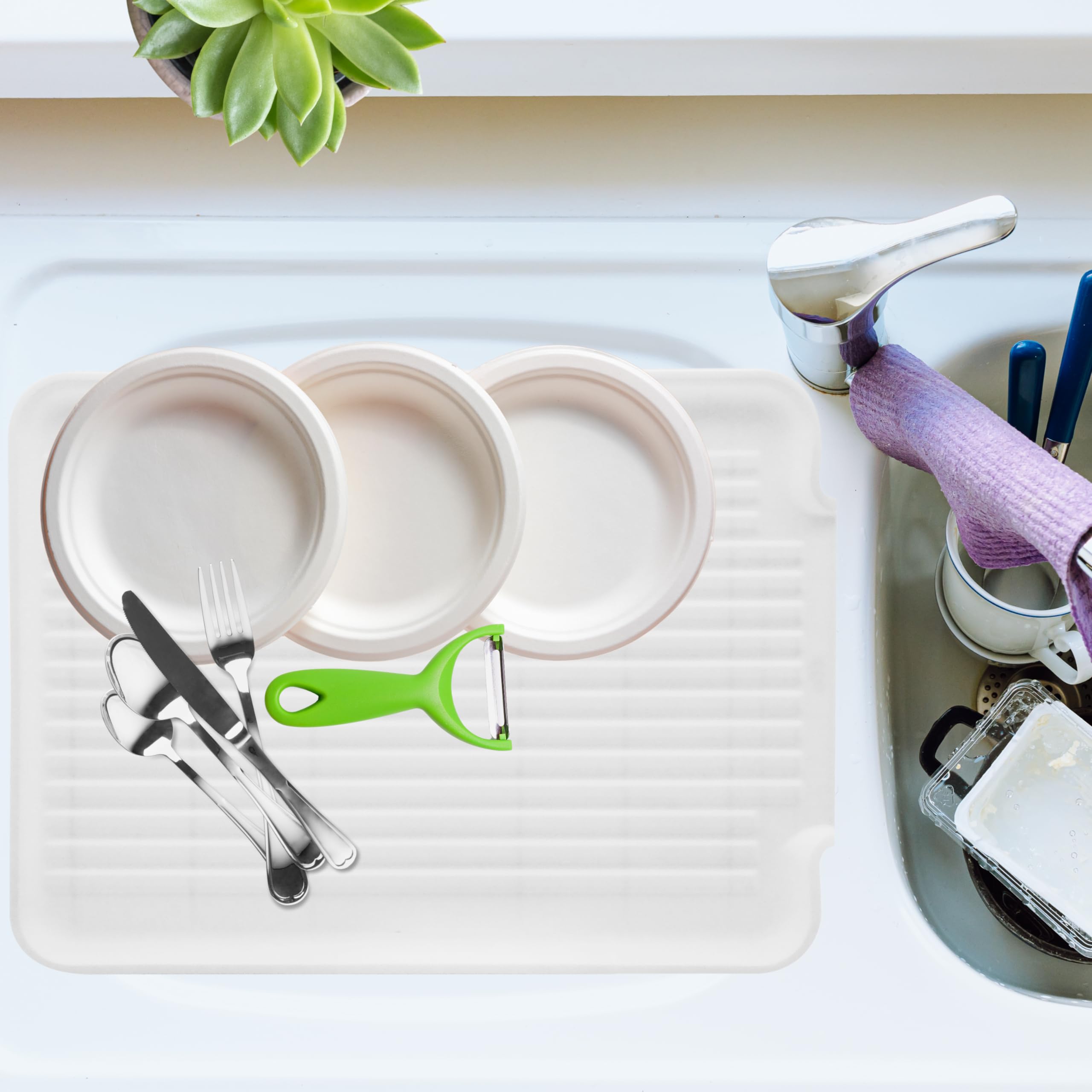 Oggi Dish Drain Board & Drying Rack Tray For Kitchen - Ideal Rigid Drainboard, Dish Drainer Tray, Dish Drain Boards For Kitchen