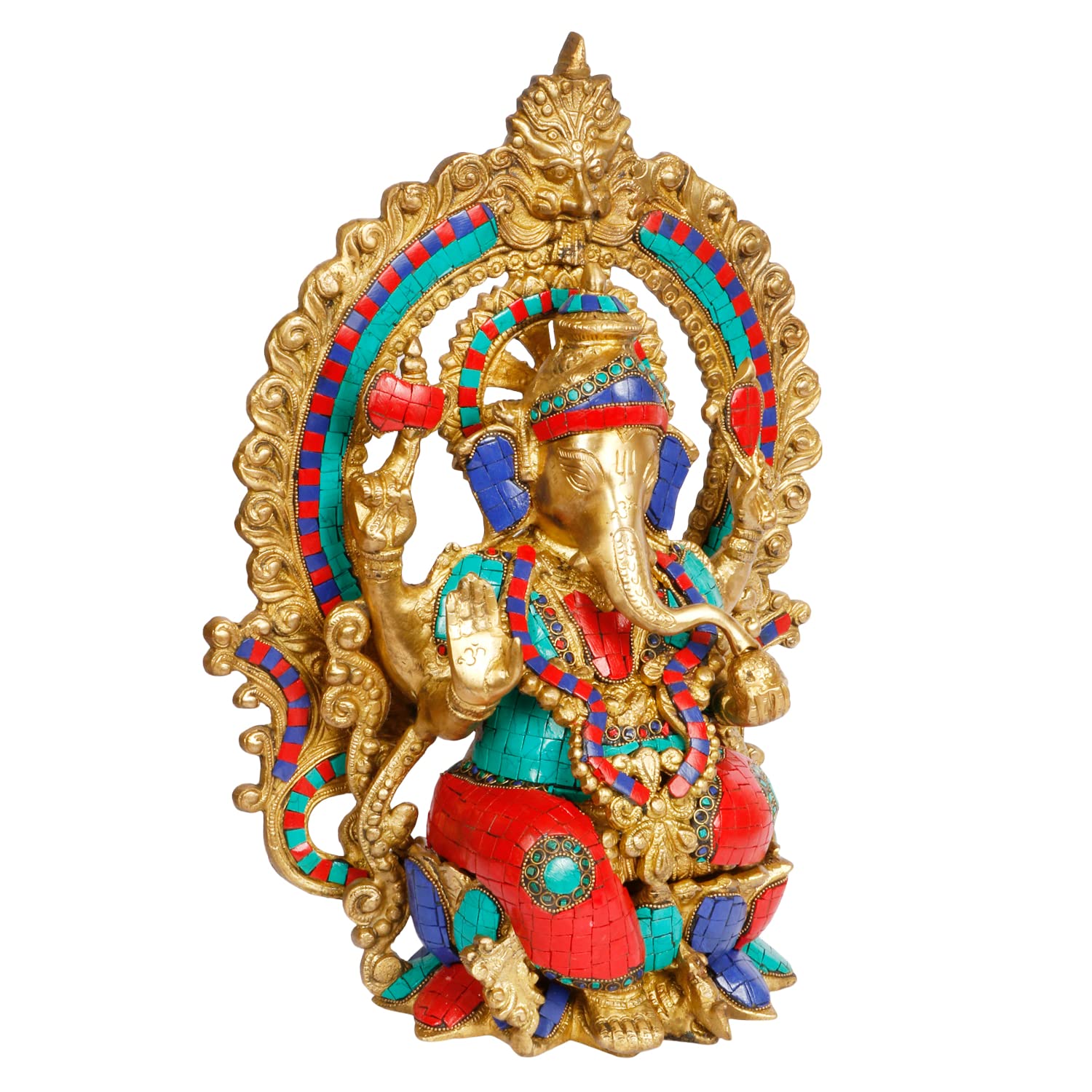 Artvarko Brass Ganesha Bhagwan Big Mangalkari Ganesh Statue For Home Entrance Decor Ganpati Idol Murti Marriage Gift15 Inches