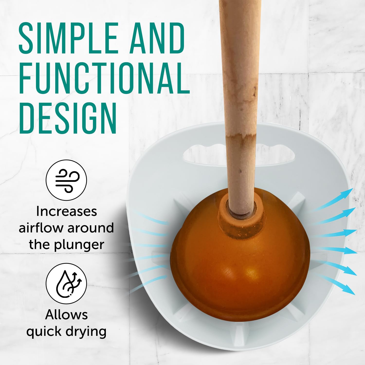 Plunger Tray - Universal Tray Made For Toilet And Sink Plungers - Catch Drips And Keep Germs And Bacteria Contained - Easy To Cl